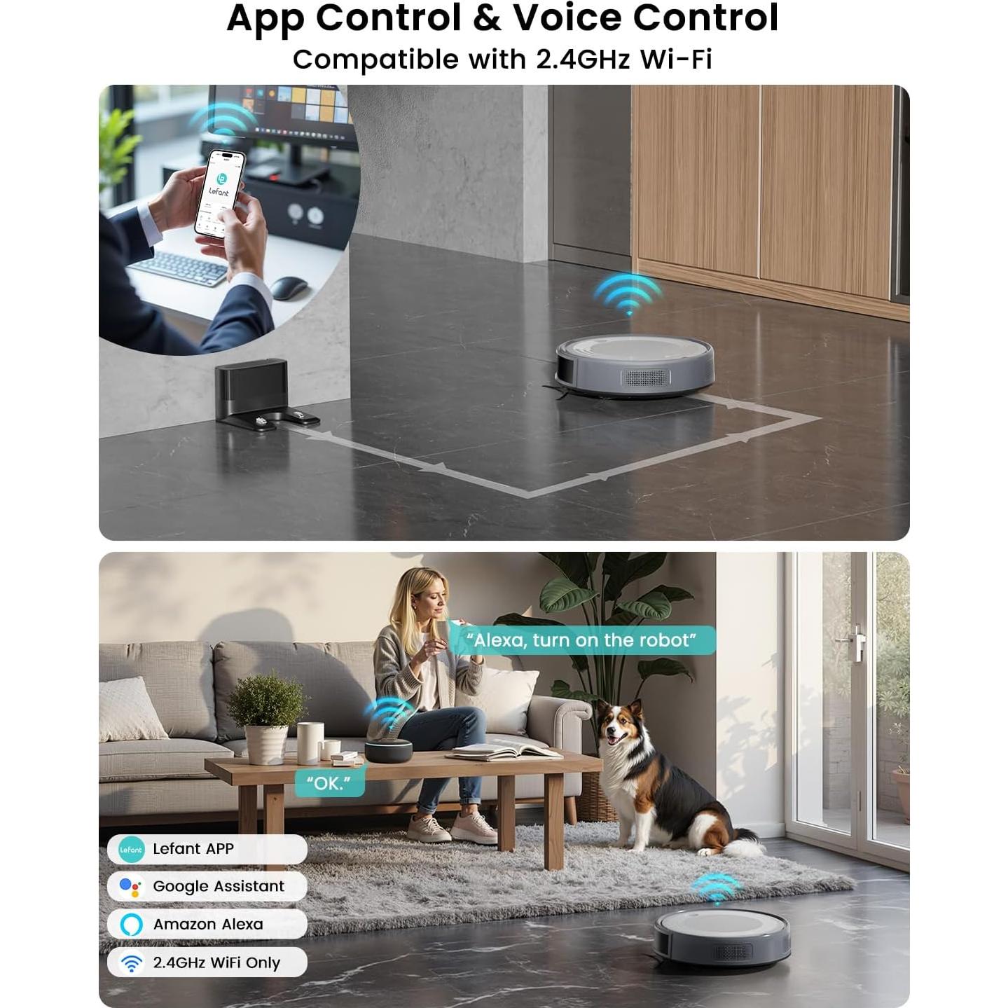 Aspiradora Robot Lefant M310 Ultra con Mopa, 6000Pa Succión