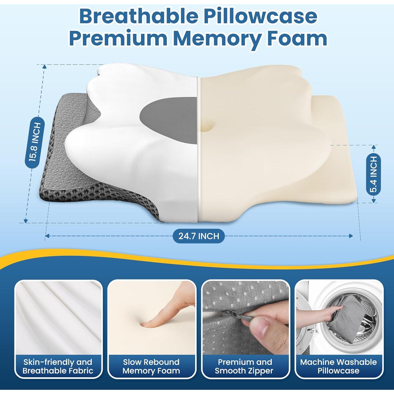 Almohada Cervical Ergonómica TranquilZone Reina Espuma Viscoelástica