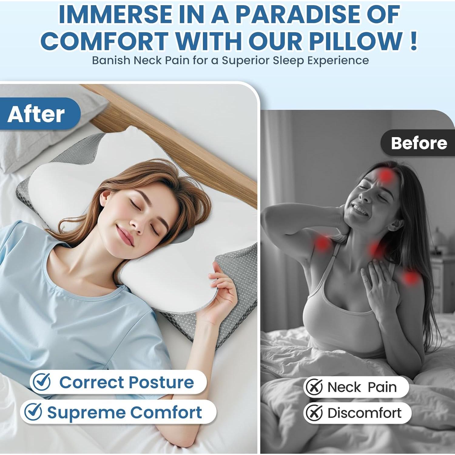 Almohada Cervical Ergonómica TranquilZone Reina Espuma Viscoelástica