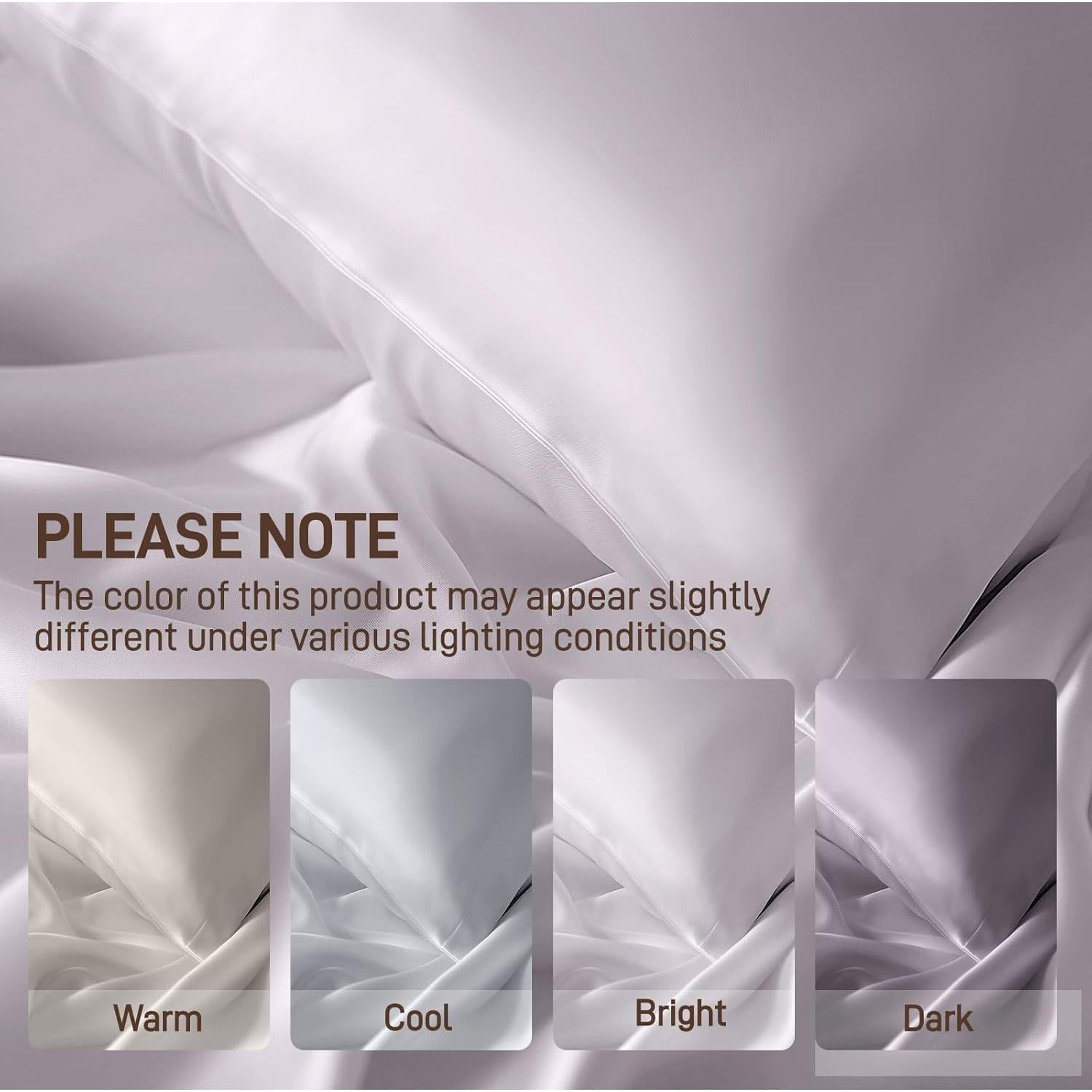 Juego de Sábanas Queen Lyralith 4 Piezas Viscosa Bambú Gris