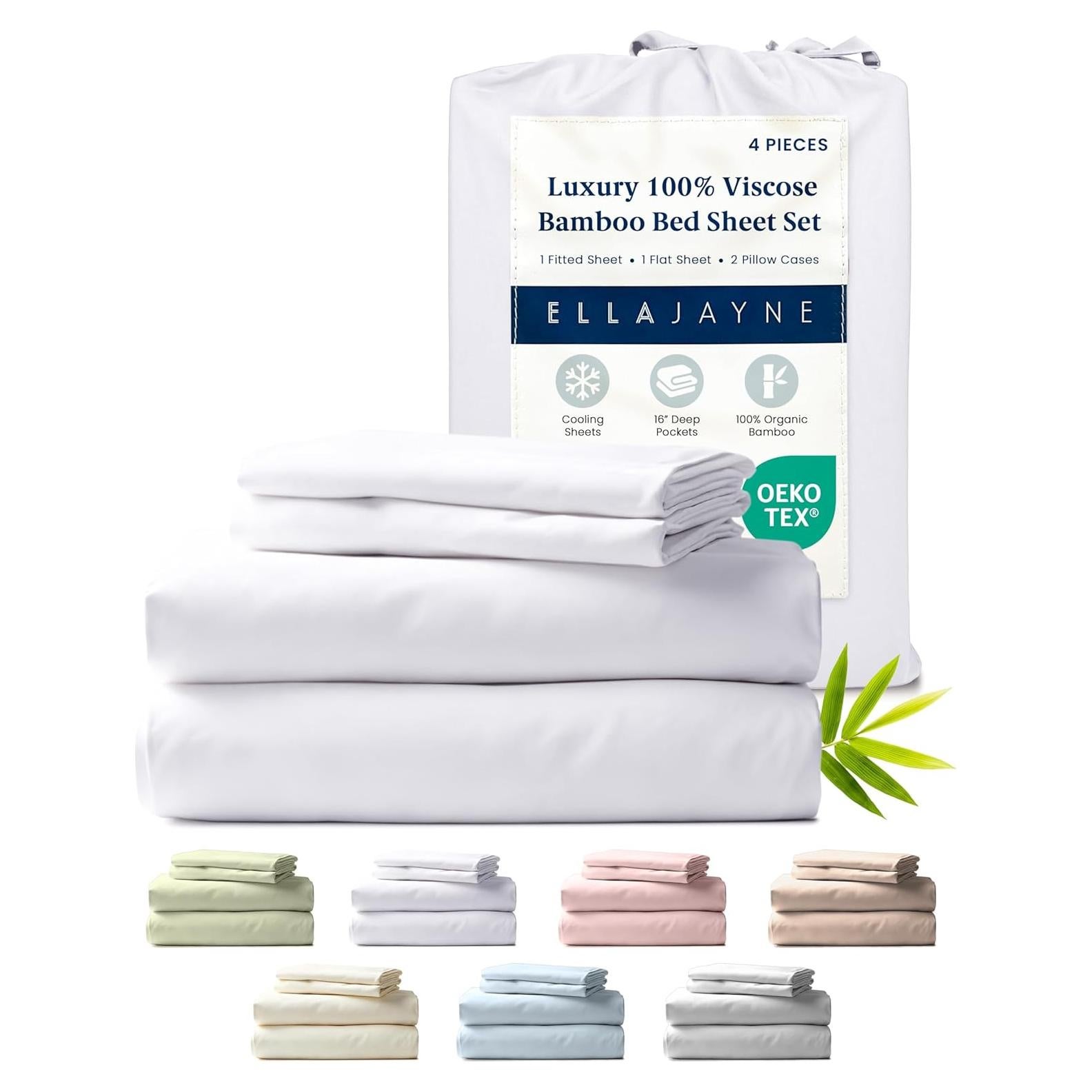 Juego de Sábanas de Viscosa de Bambú Ella Jayne Queen 4 Piezas