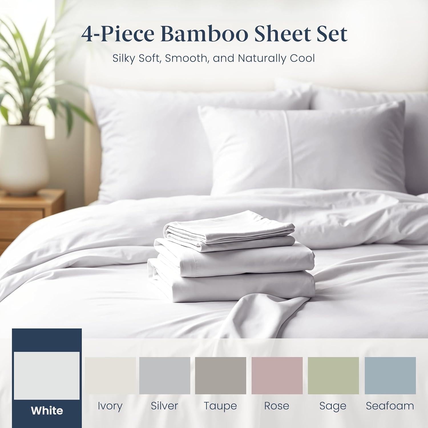 Juego de Sábanas de Viscosa de Bambú Ella Jayne Queen 4 Piezas