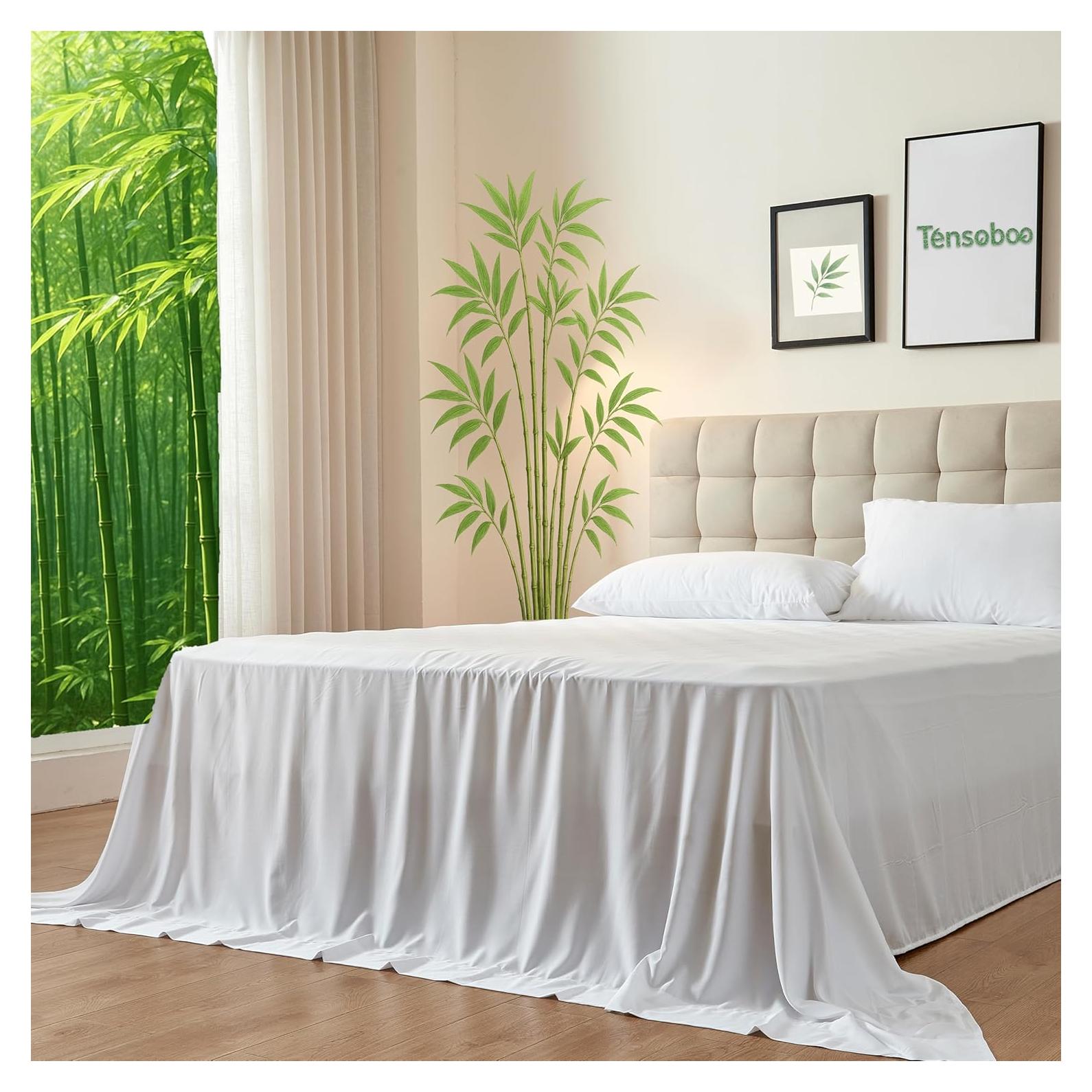 Juego de Sábanas Queen Tensoboo 100% Viscosa de Bambú 4 Piezas