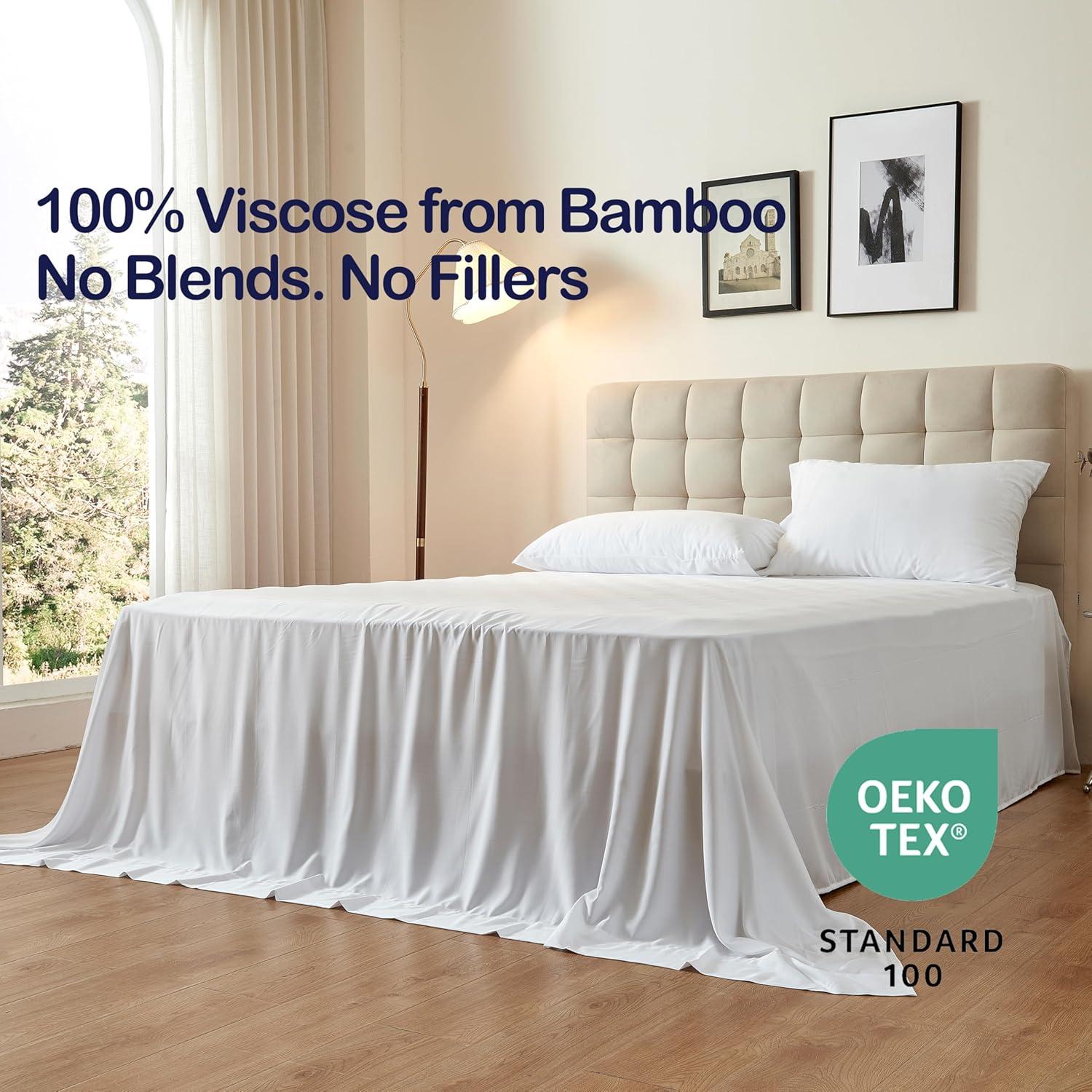 Juego de Sábanas Queen Tensoboo 100% Viscosa de Bambú 4 Piezas