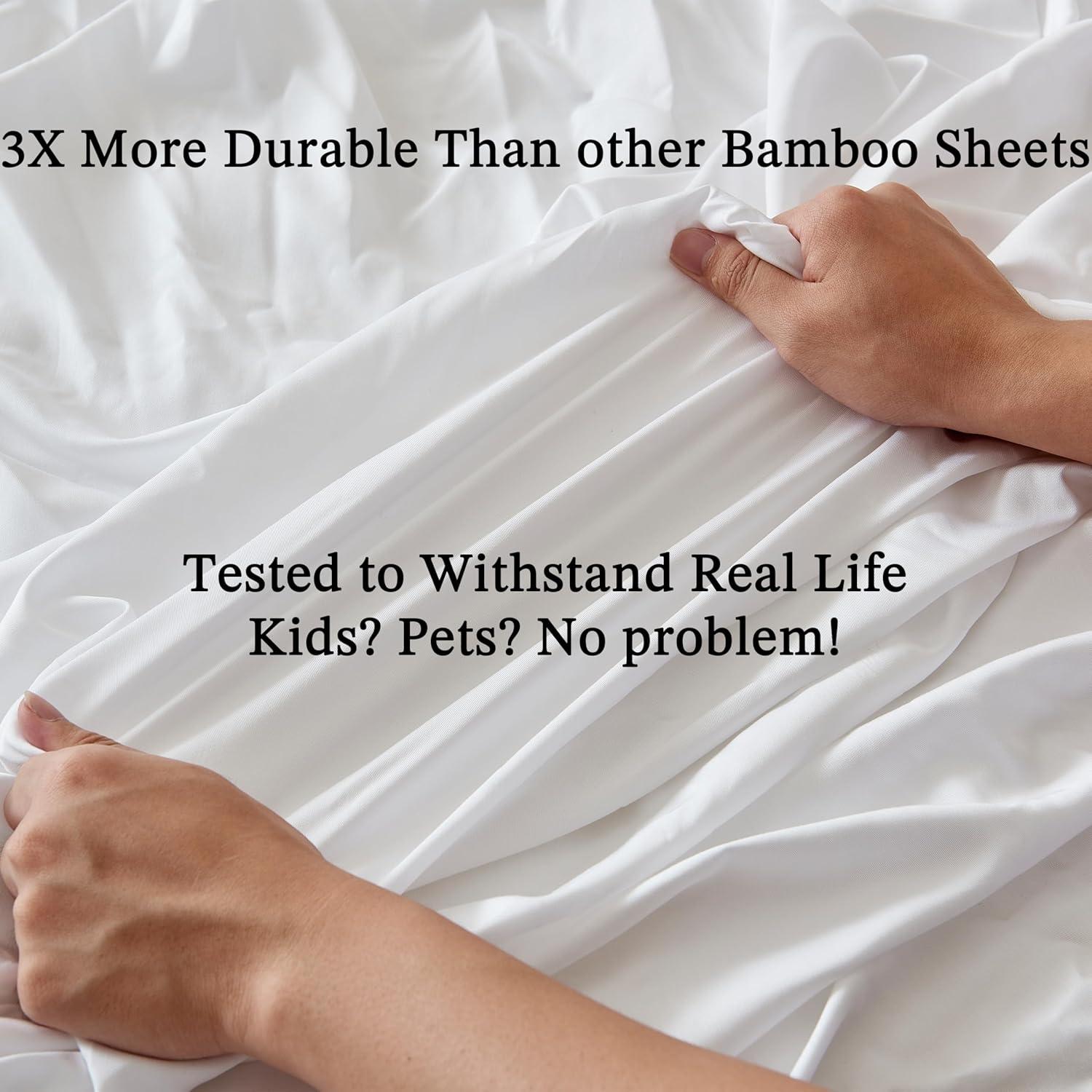 Juego de Sábanas Queen Tensoboo 100% Viscosa de Bambú 4 Piezas