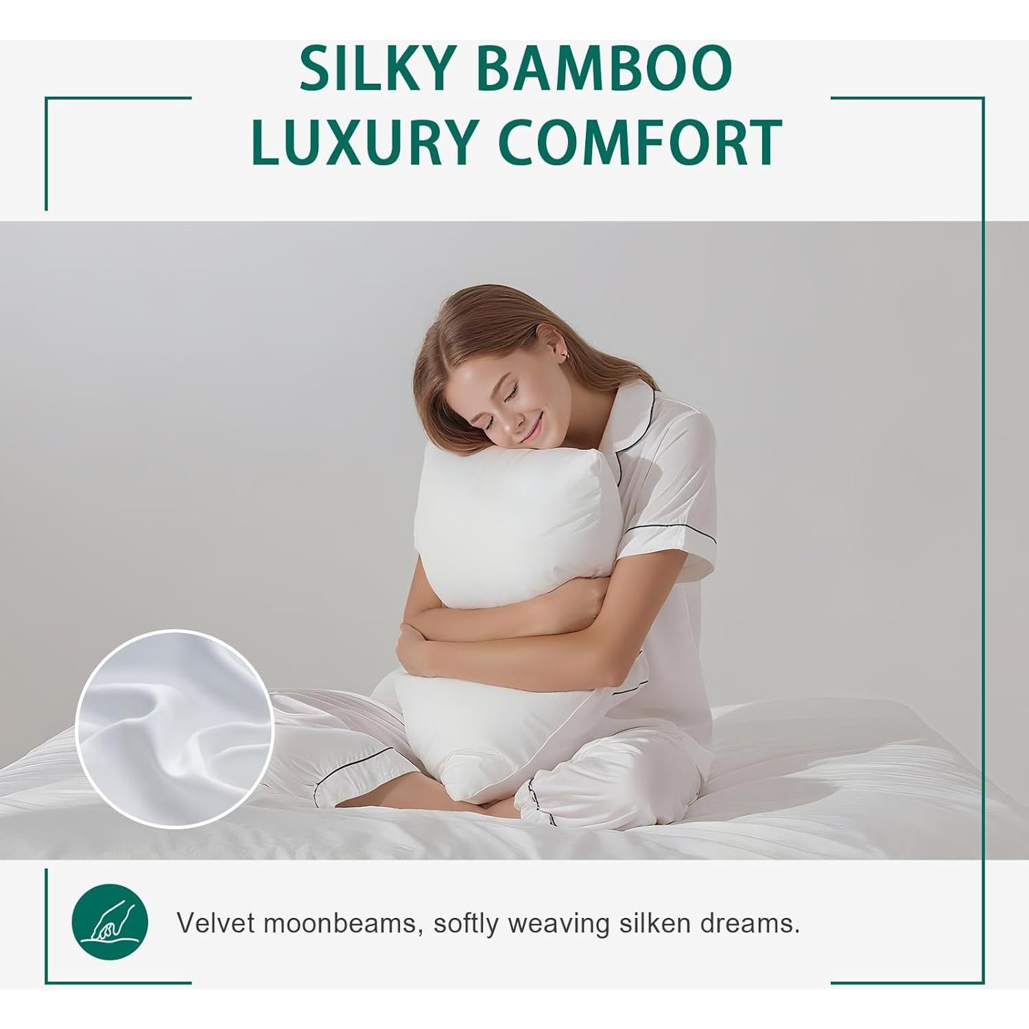 Juego de Sábanas Queen KUSNUG 100% Rayón Bambú 4 Piezas