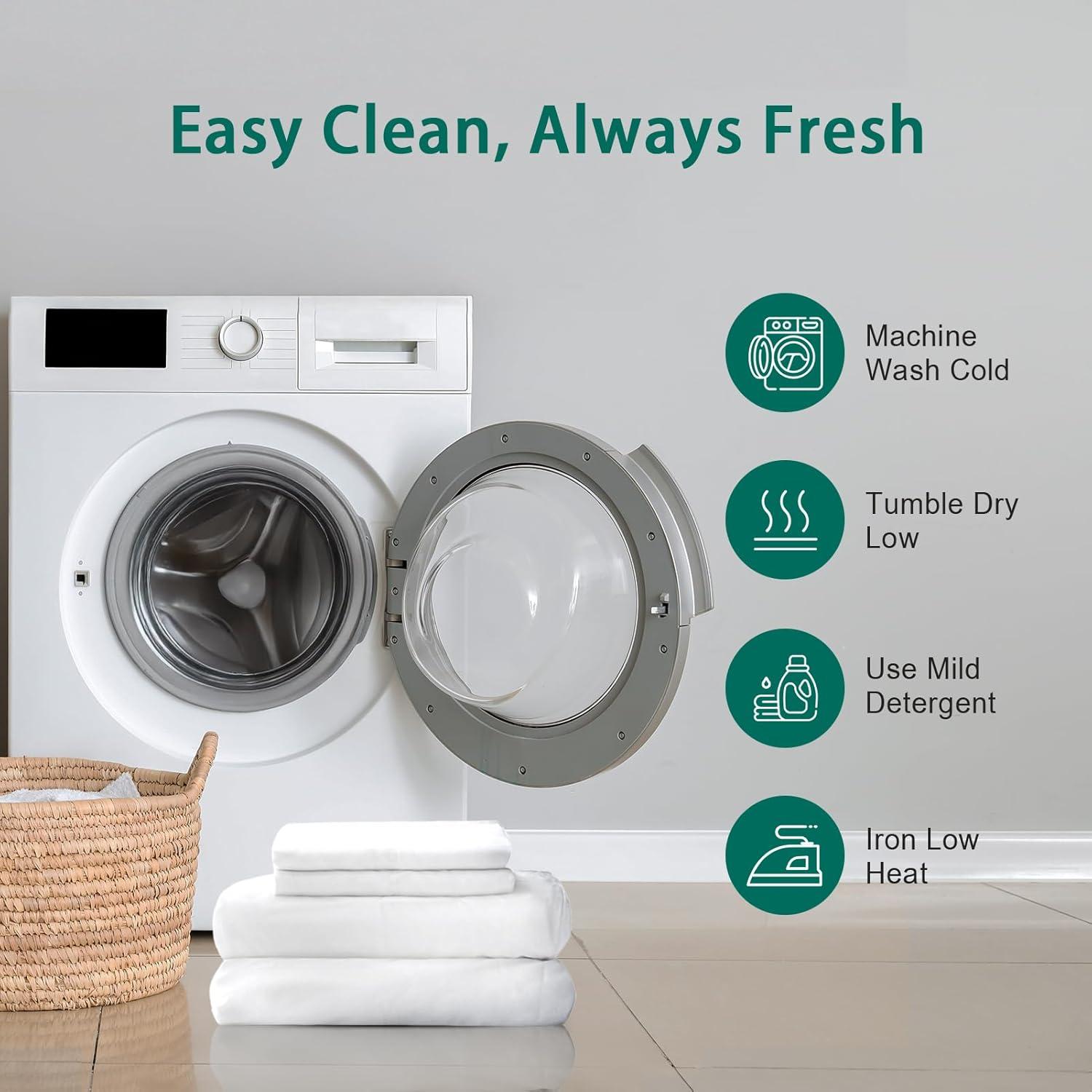 Juego de Sábanas Queen KUSNUG 100% Rayón Bambú 4 Piezas