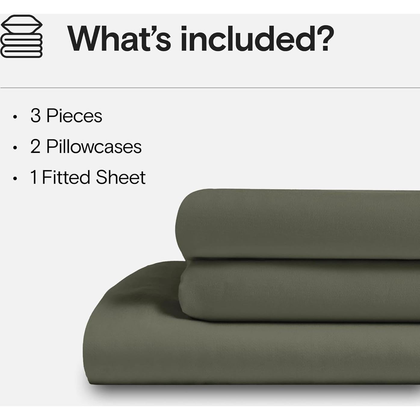 Juego de Sábanas DOZ SIJO Reina 3 Piezas Viscosa Orgánica Oliva