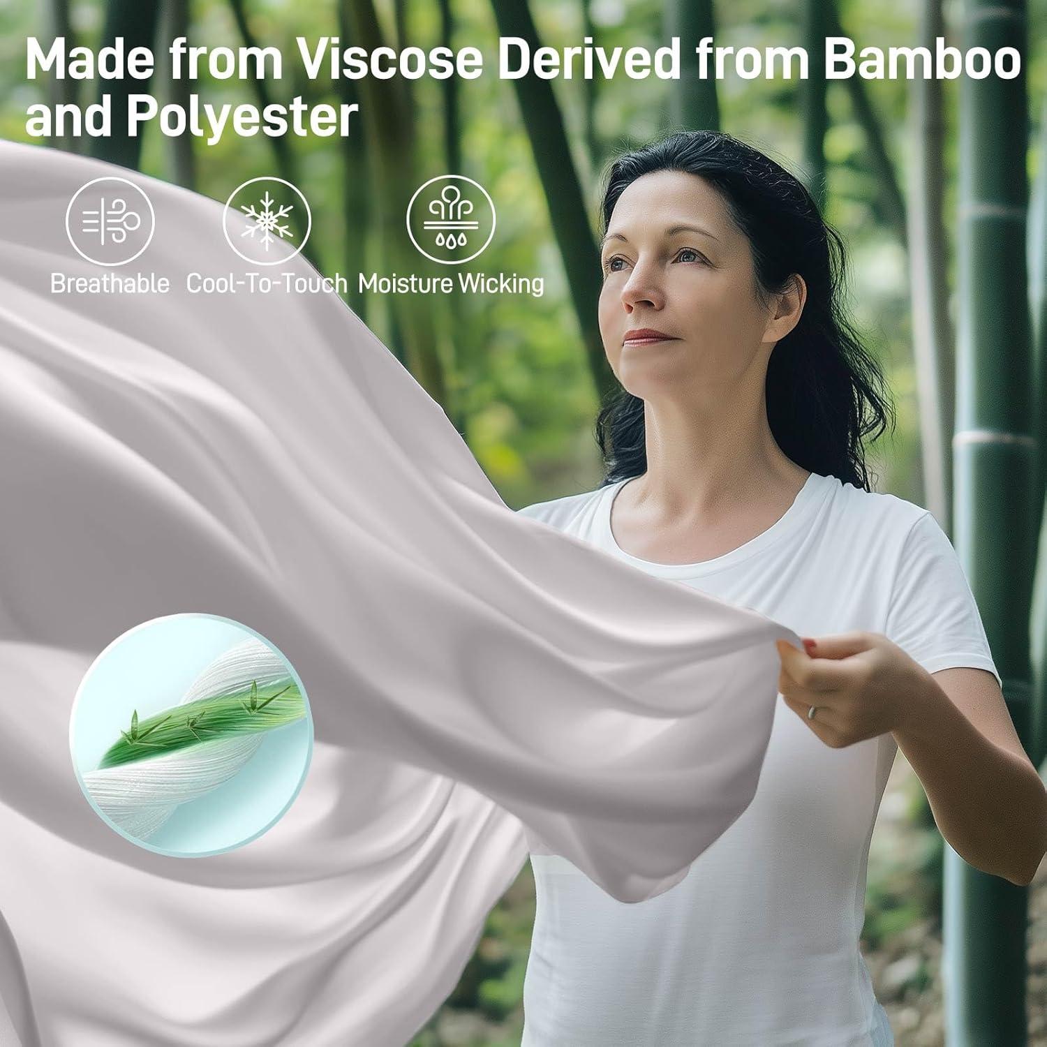 Juego de Sábanas Queen Caelorin 4 Piezas Viscosa Bambú Gris