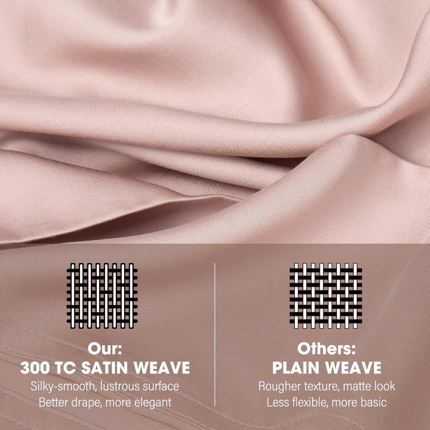 Juego de Sábanas Queen ClevaHome 100% Rayón Bambú Rosa 4 Piezas