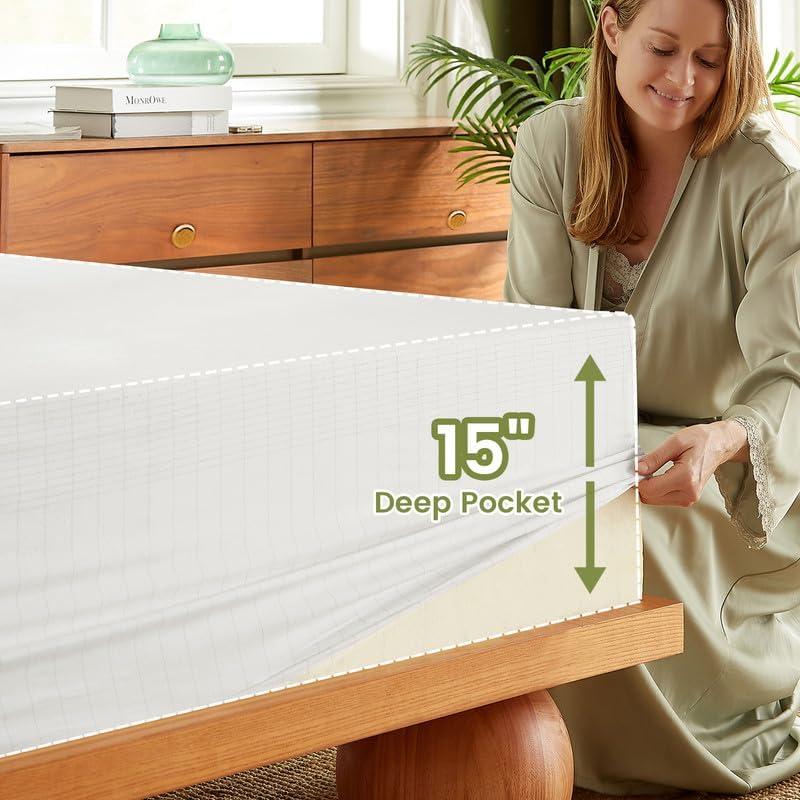 Sábanas Queen VMTIZZ 90% Viscosa Bambú Ajustadas 38.1cm