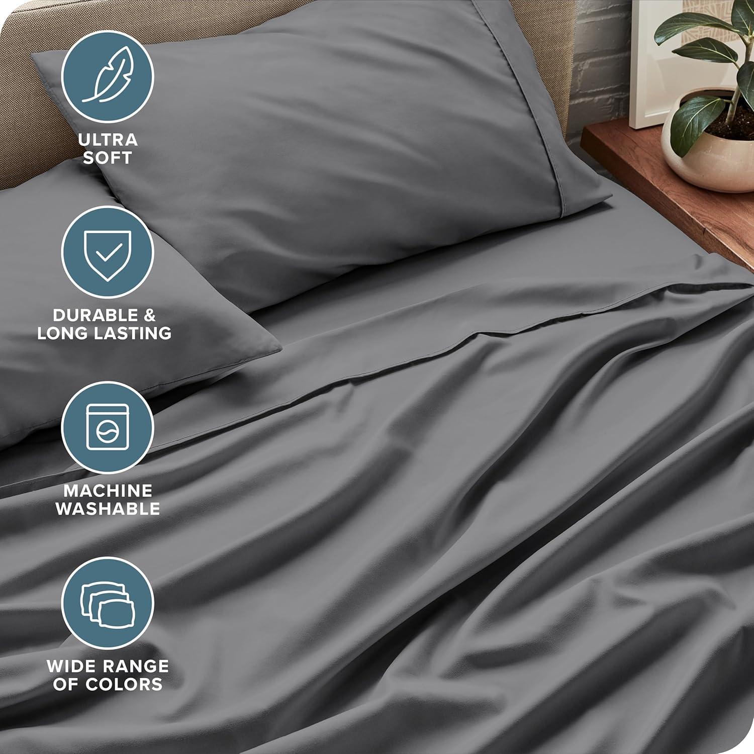 Juego de Sábanas Queen Bare Home Microfibra Ultra Suave 4 Piezas