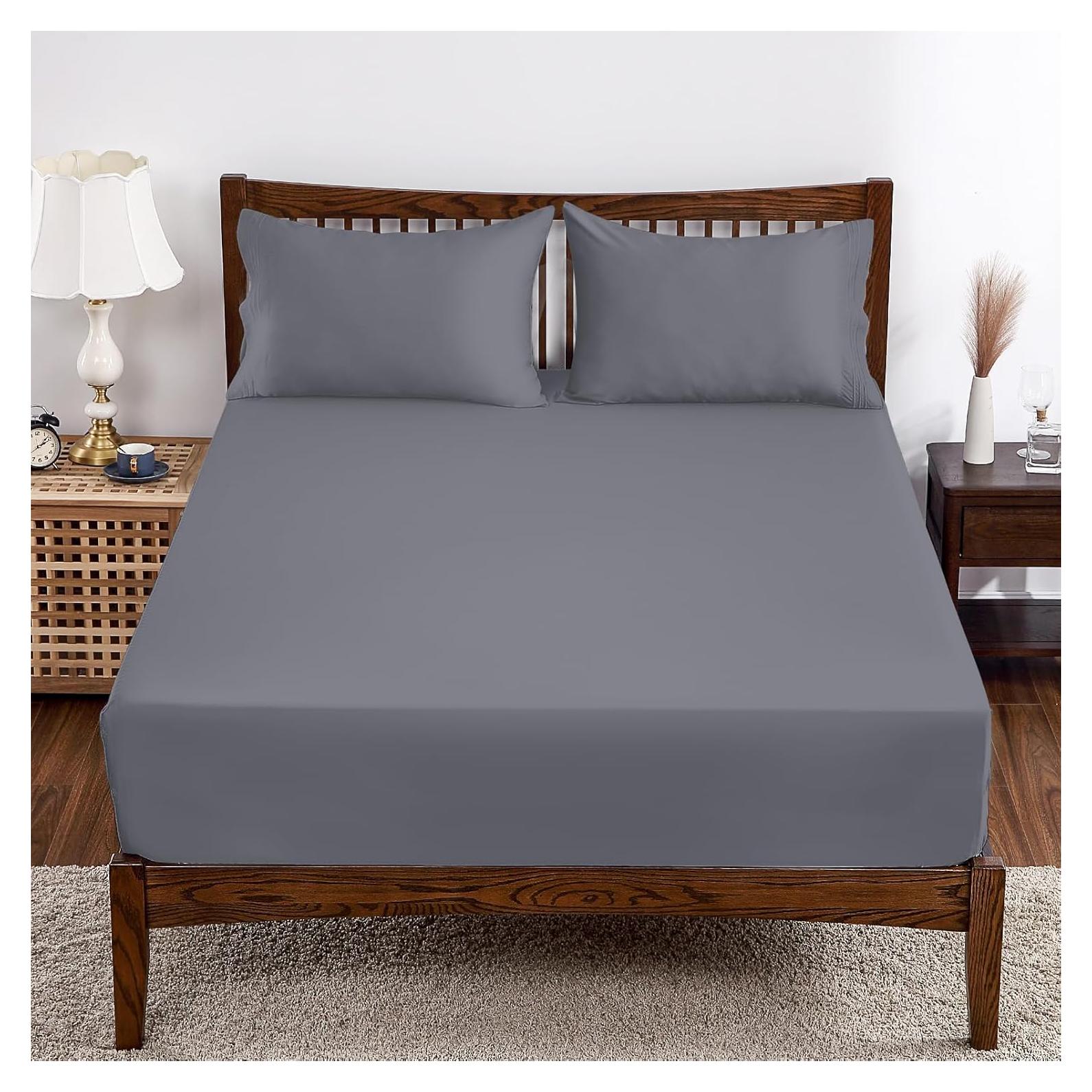 Sábana Ajustable Reina Shunjie.Home 400 Hilos Viscosa Bambú 40cm