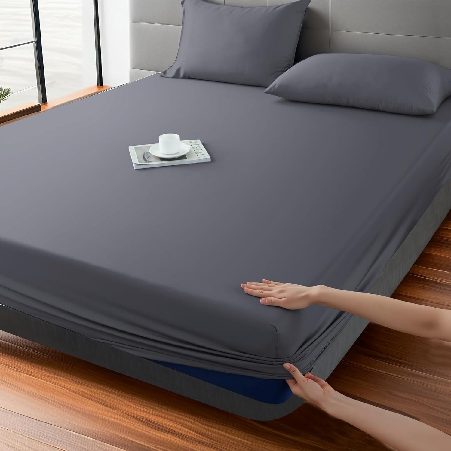 Sábana Ajustable Reina Shunjie.Home 400 Hilos Viscosa Bambú 40cm