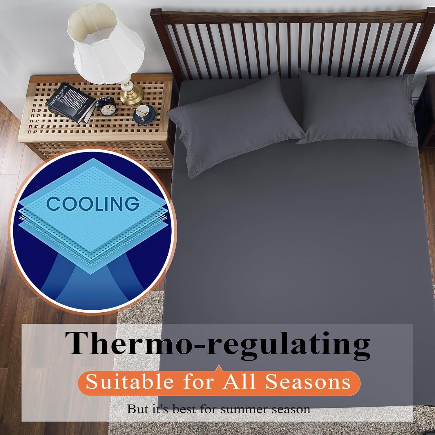 Sábana Ajustable Reina Shunjie.Home 400 Hilos Viscosa Bambú 40cm