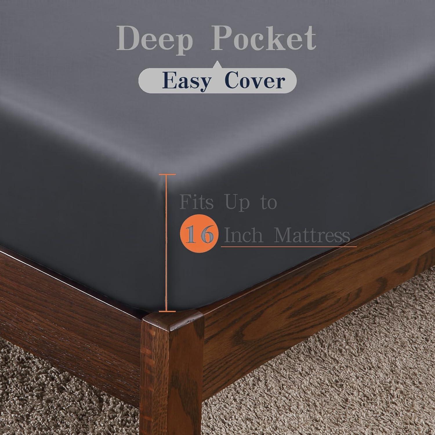 Sábana Ajustable Reina Shunjie.Home 400 Hilos Viscosa Bambú 40cm