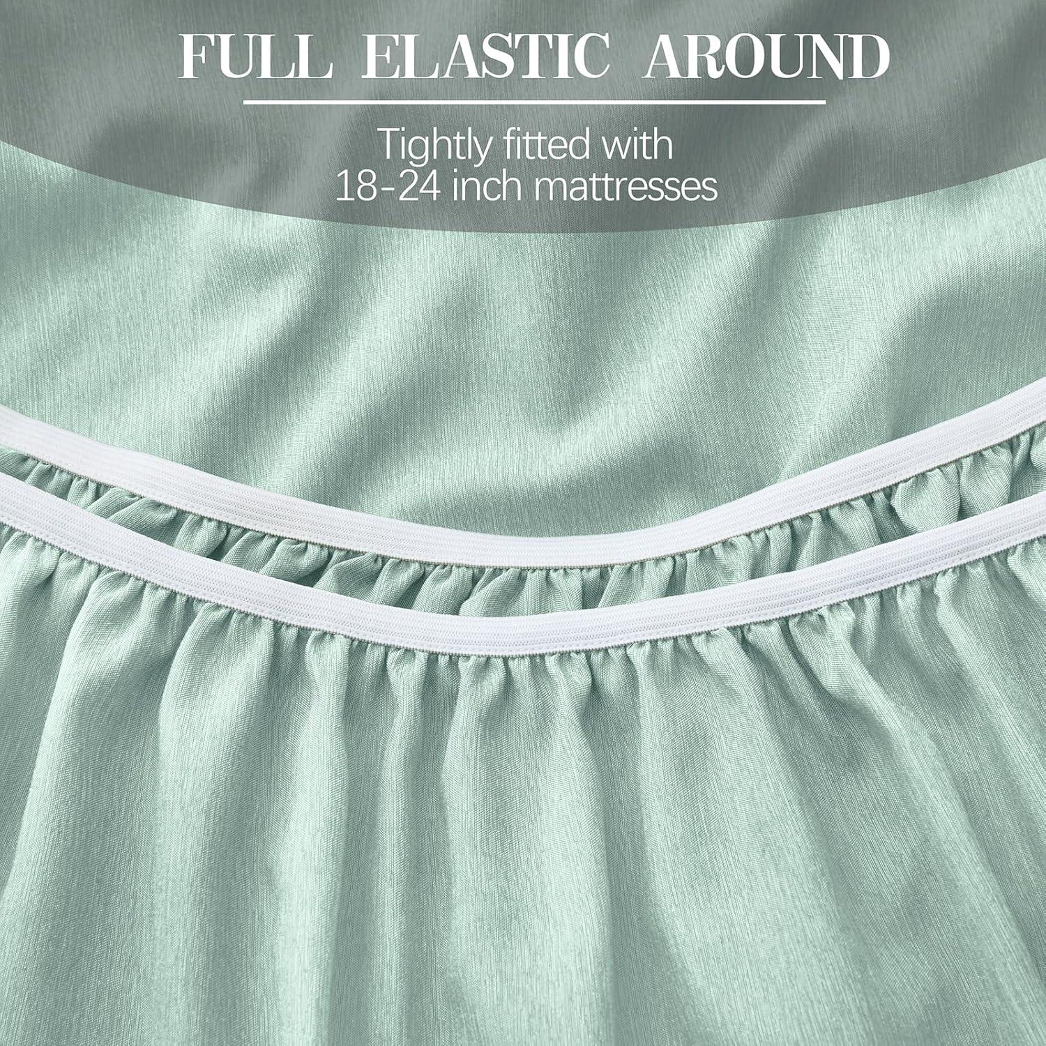 Juego de Sábanas Queen VACVELT 4 Piezas Rayón Bambú Aqua