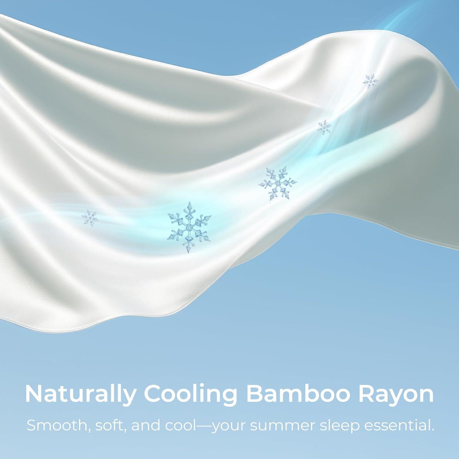 Juego de Sábanas Reina GOKOTTA 4 Piezas Rayón Bambú 300 Hilos