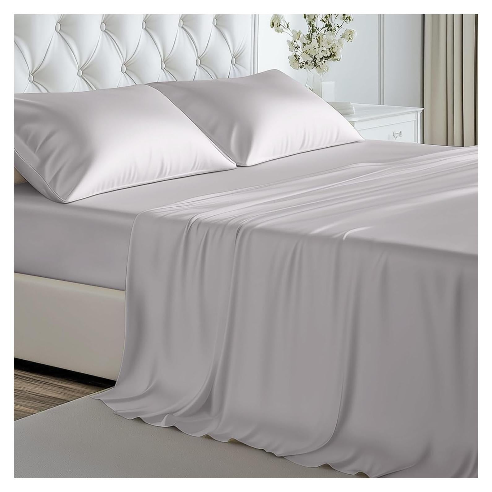 Juego de Sábanas de Lujo Aveallore Reina 4 Piezas Gris