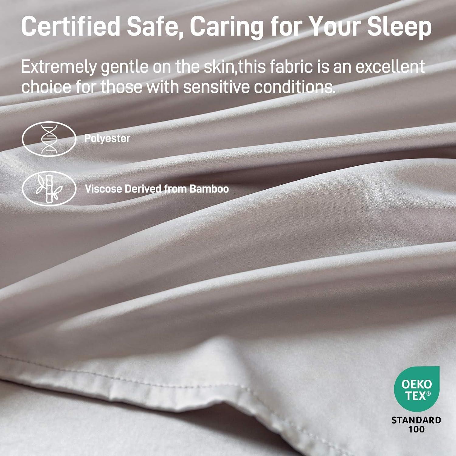 Juego de Sábanas de Lujo Aveallore Reina 4 Piezas Gris