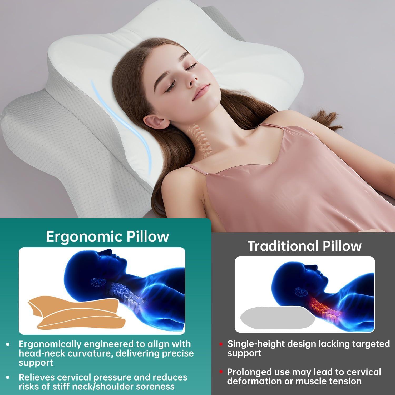 Almohada Cervical DreemCore Ergonómica con Espuma de Memoria
