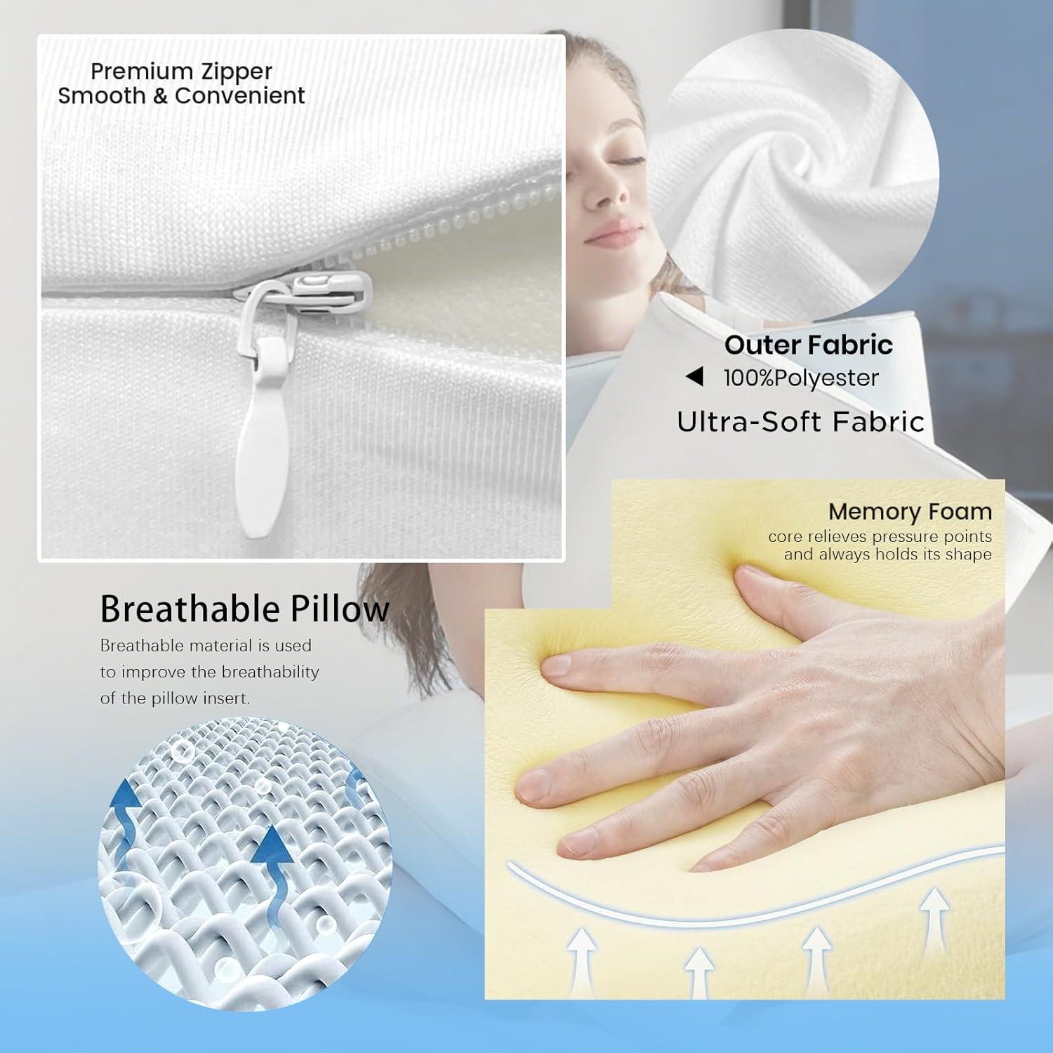 Almohada Cervical Quelindra Espuma Viscoelástica Ajustable 35x25cm