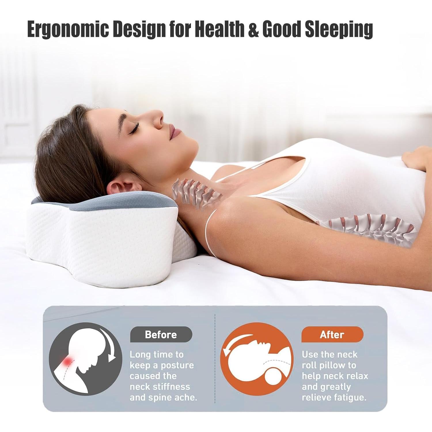 Almohada de Viaje Bespilow Ergonómica con Funda Transpirable