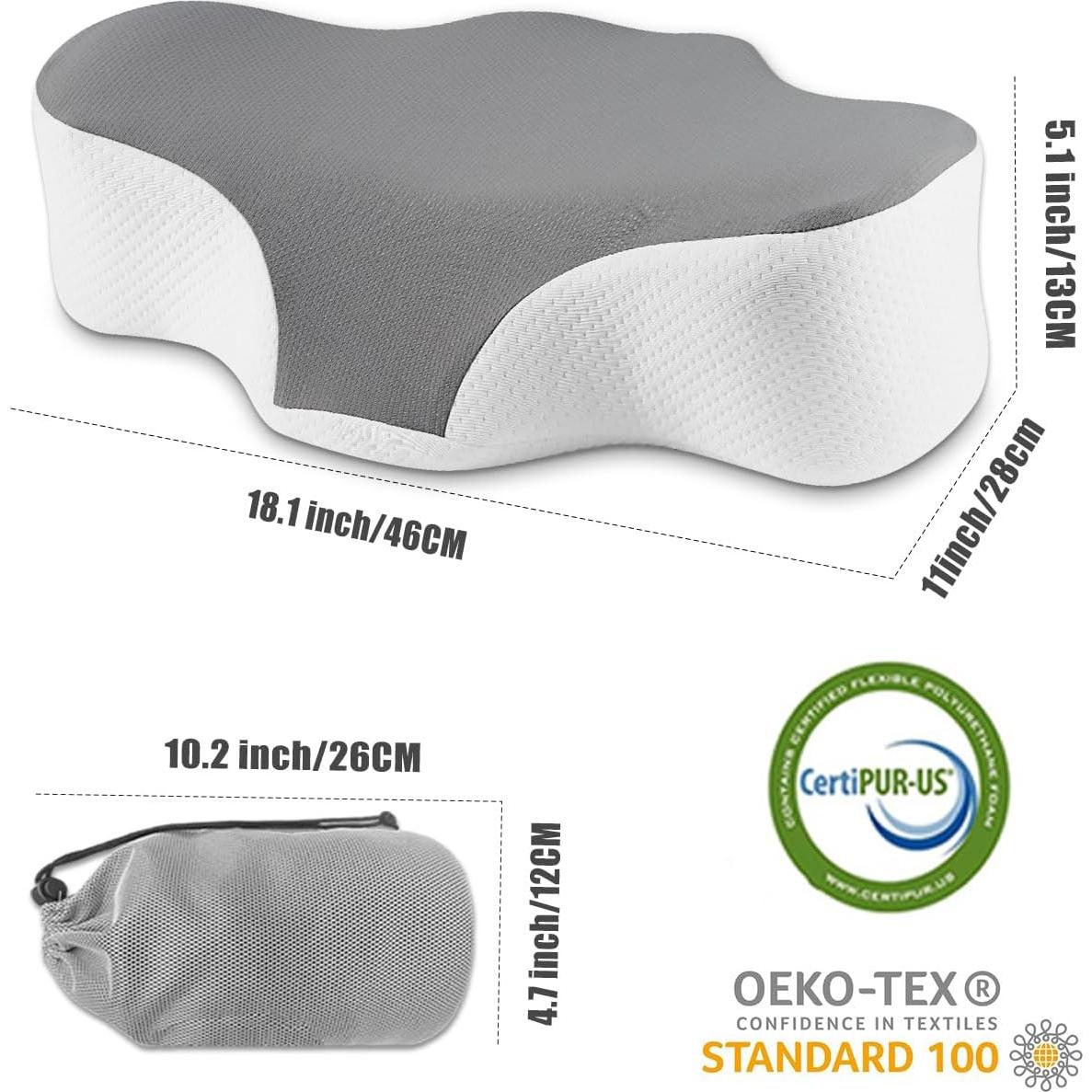 Almohada de Viaje Bespilow Ergonómica con Funda Transpirable