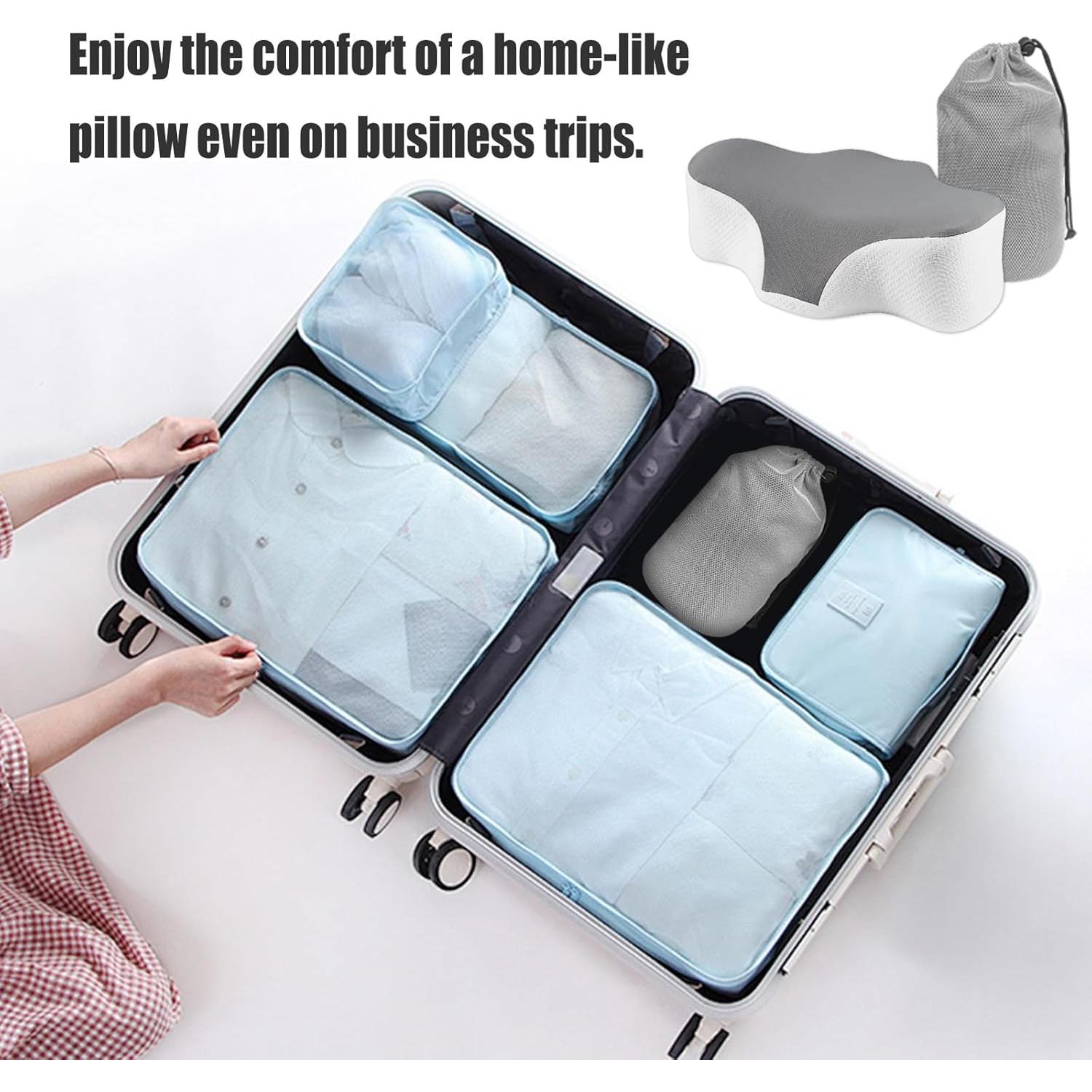 Almohada de Viaje Bespilow Ergonómica con Funda Transpirable