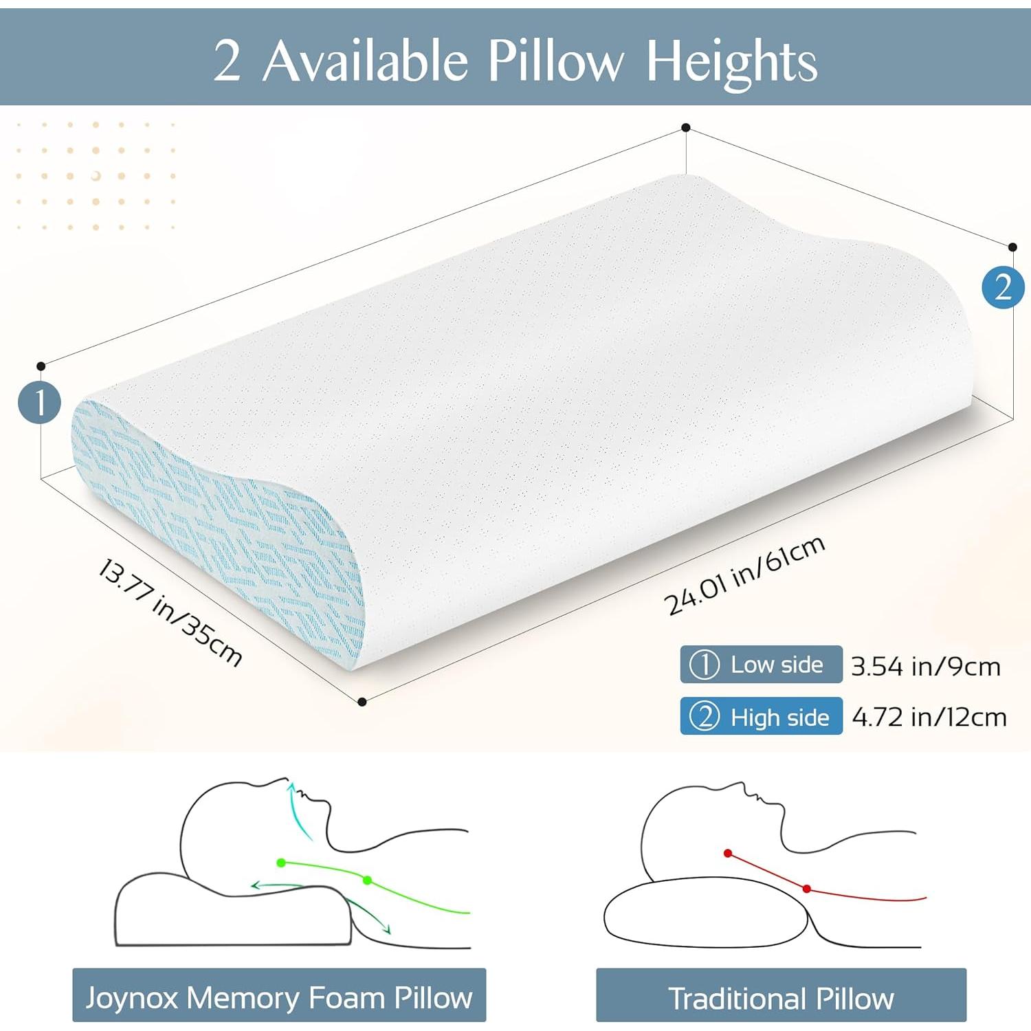 Almohada Ergonómica Joynox de Espuma Viscoelástica 61x35 cm