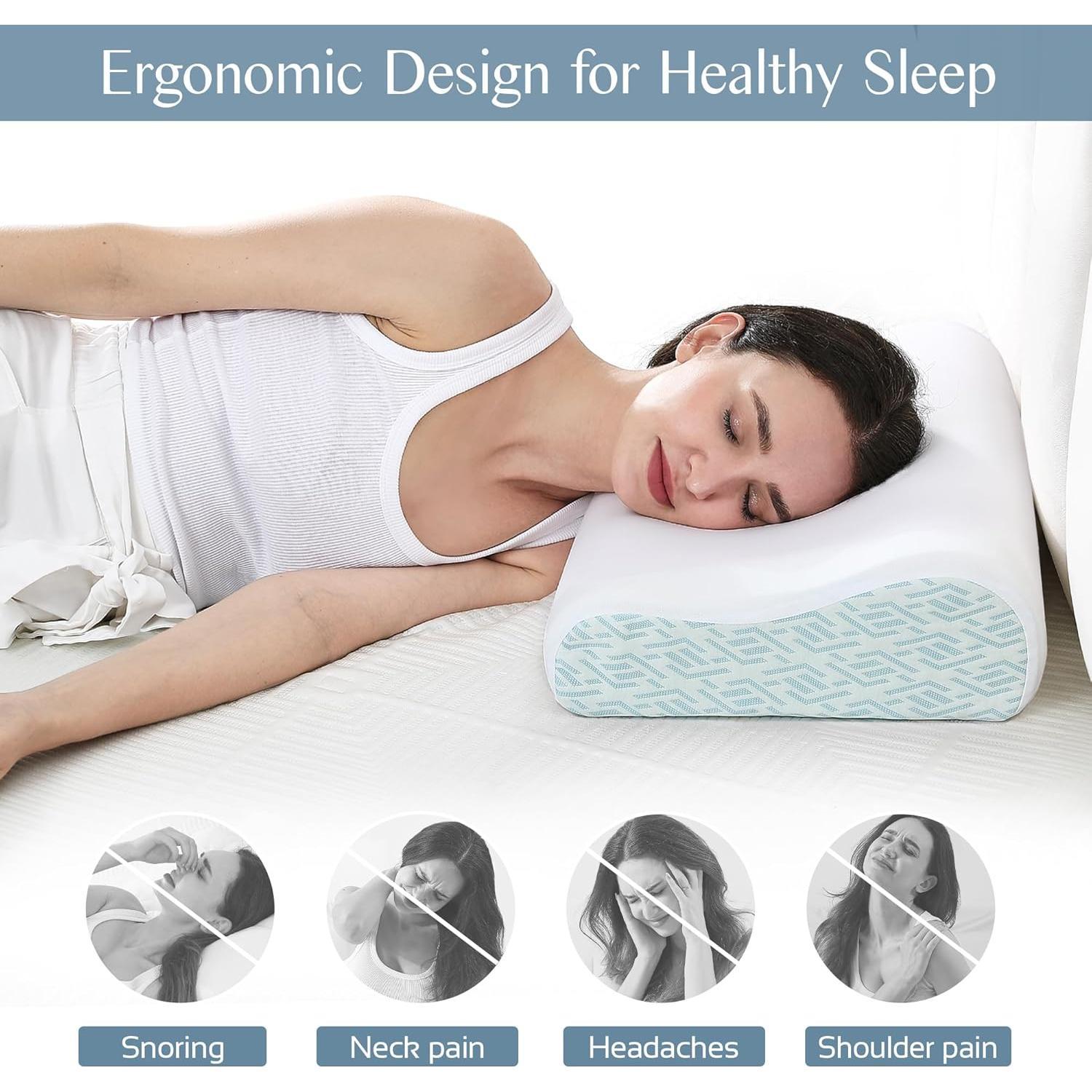 Almohada Ergonómica Joynox de Espuma Viscoelástica 61x35 cm