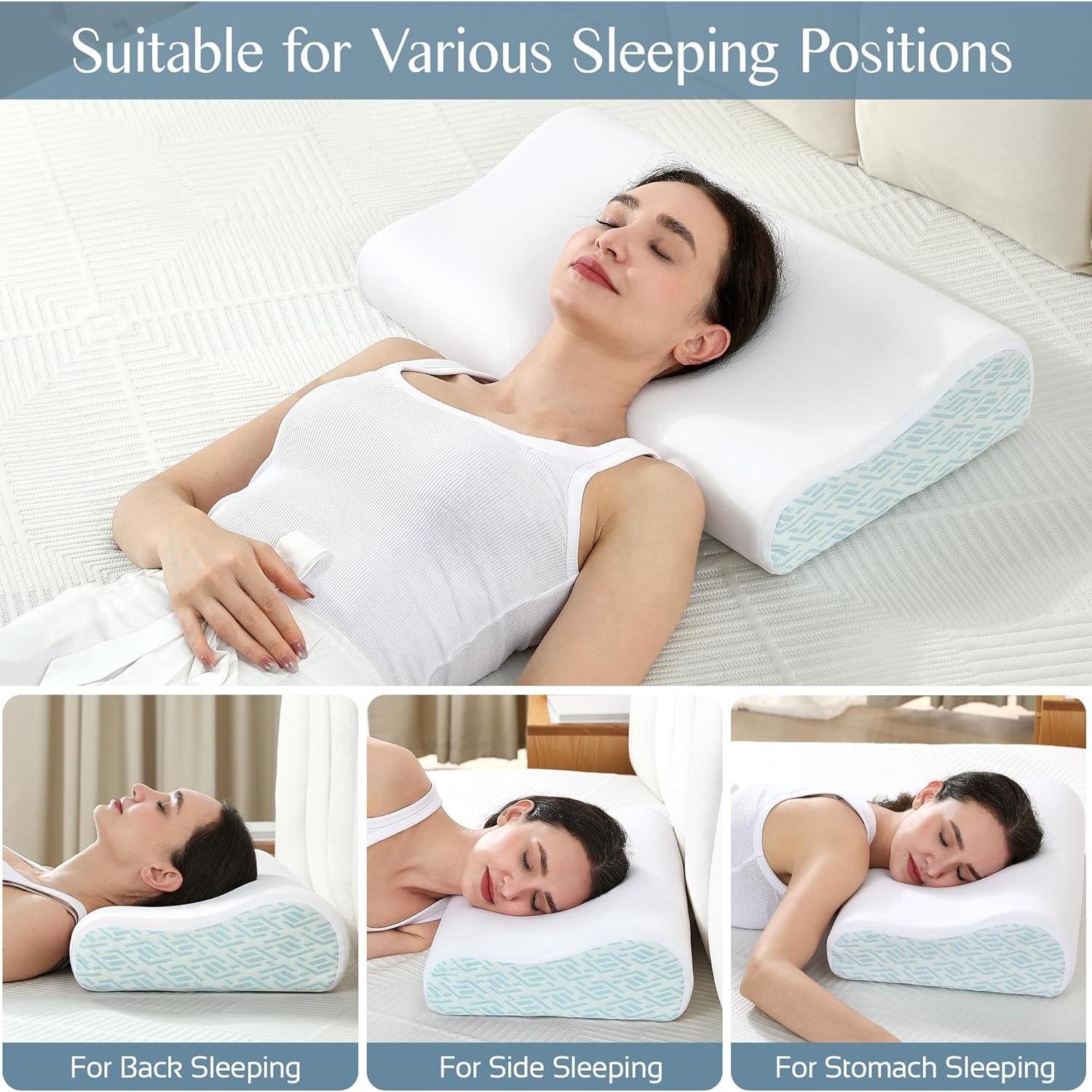 Almohada Ergonómica Joynox de Espuma Viscoelástica 61x35 cm