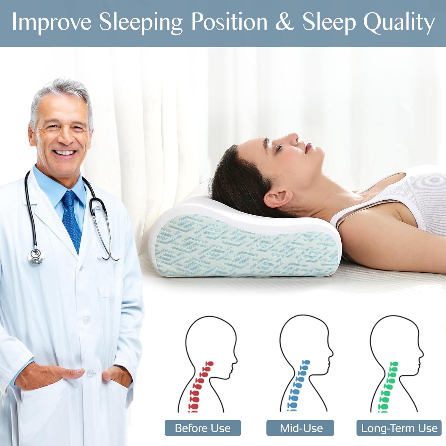 Almohada Ergonómica Joynox de Espuma Viscoelástica 61x35 cm