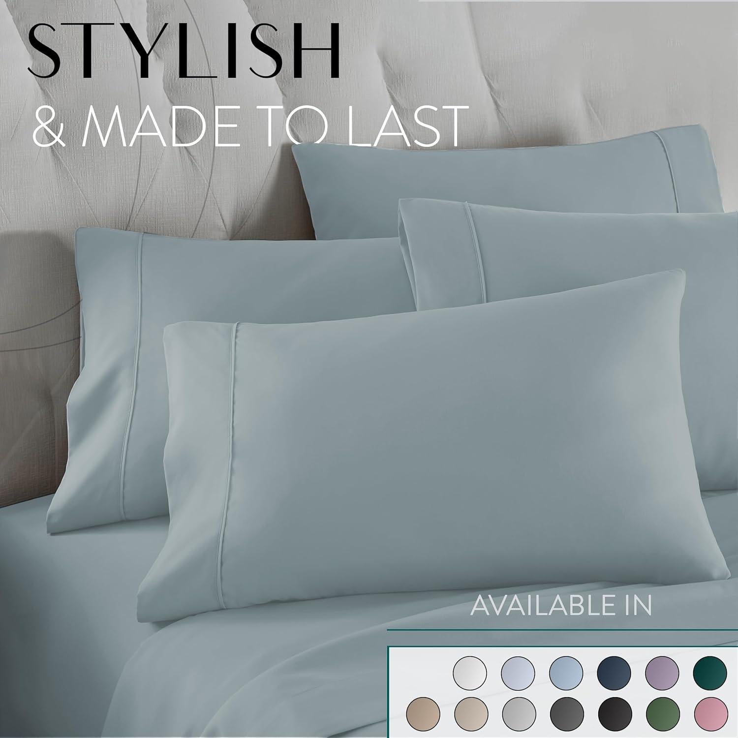 Juego de Sábanas Queen Danjor Linens 6 Piezas Microfibra Azul