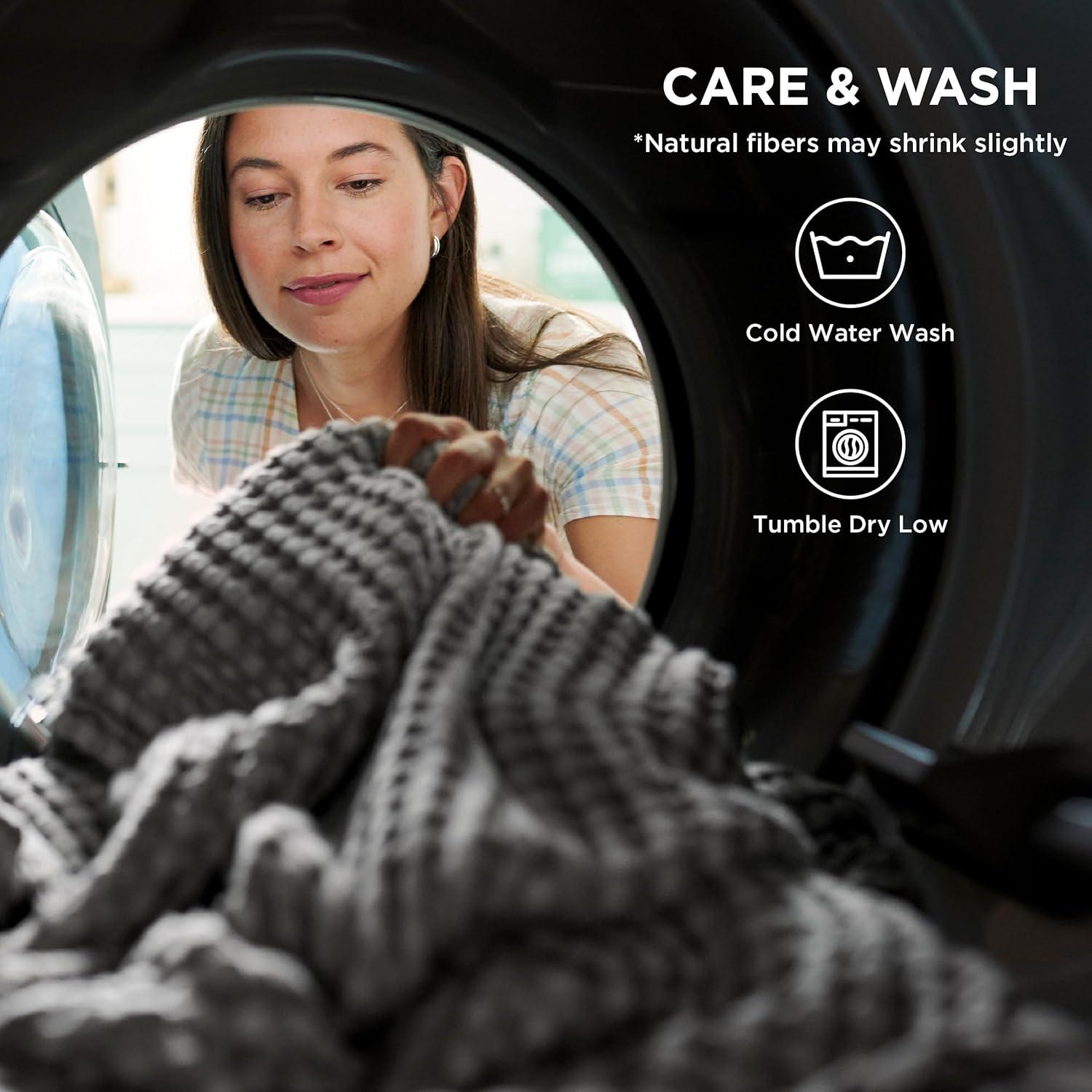 Manta Enfriadora Bedsure Queen 228.6x228.6 cm Algodón Bambú Marfil