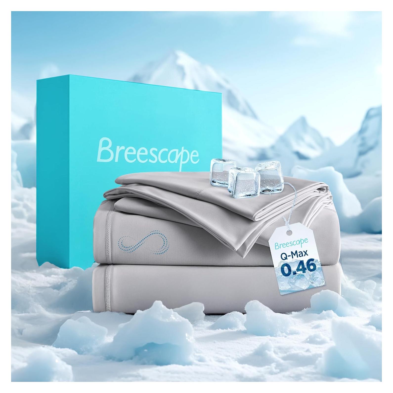 Juego de Sábanas Refrigerantes Queen Breescape Gris Brumoso