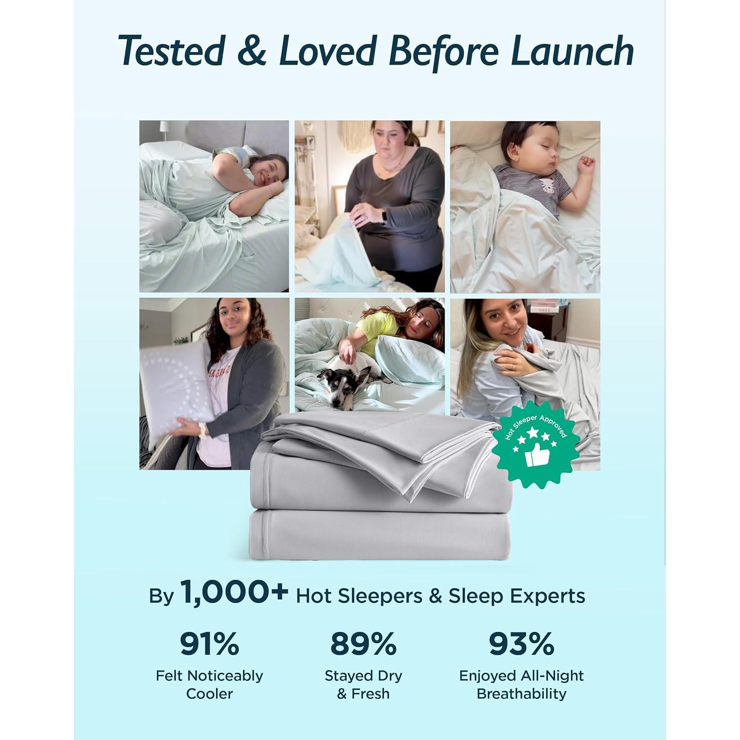 Juego de Sábanas Refrigerantes Queen Breescape Gris Brumoso