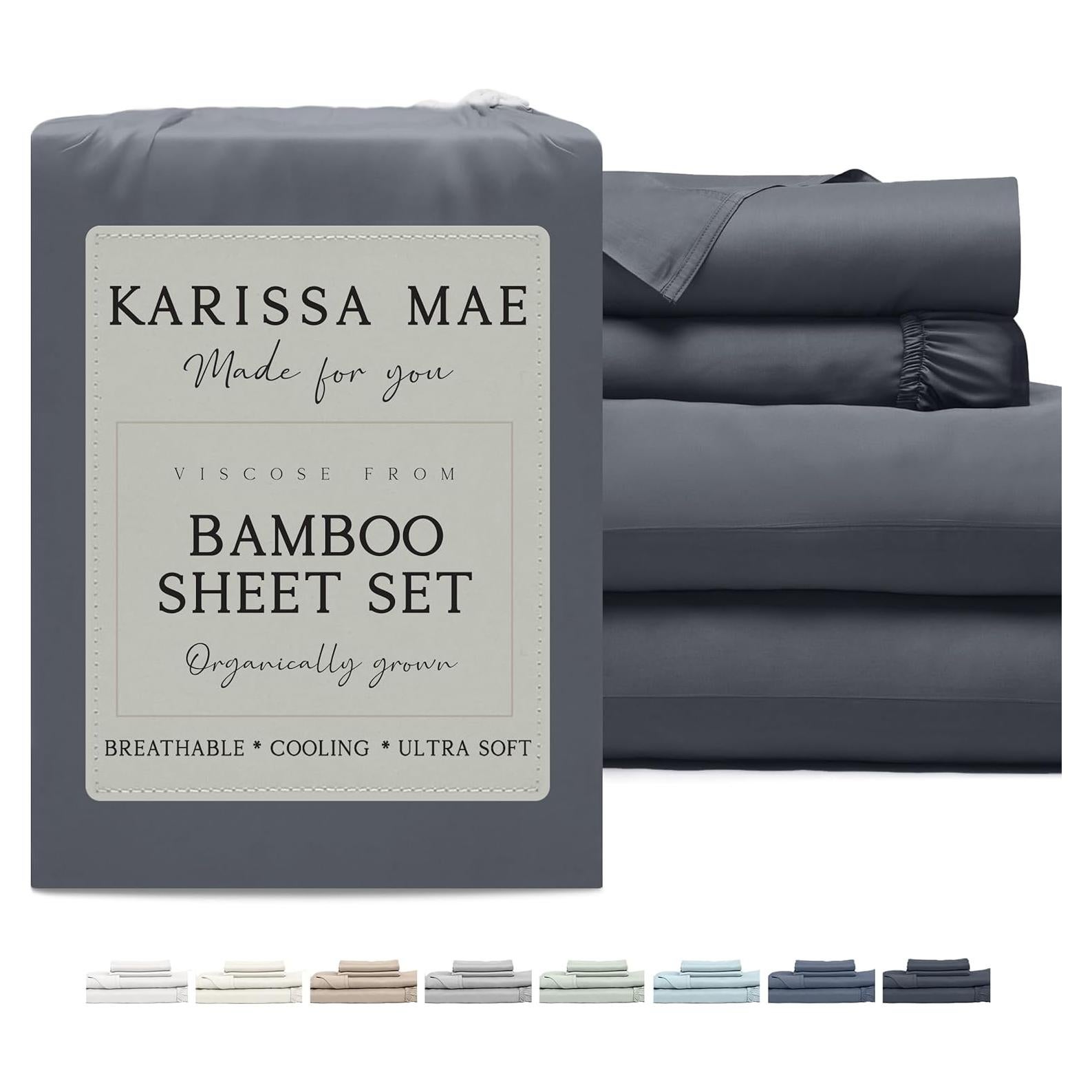 Juego de Sábanas de Viscosa de Bambú Karissa Mae Reina 300 Hilos