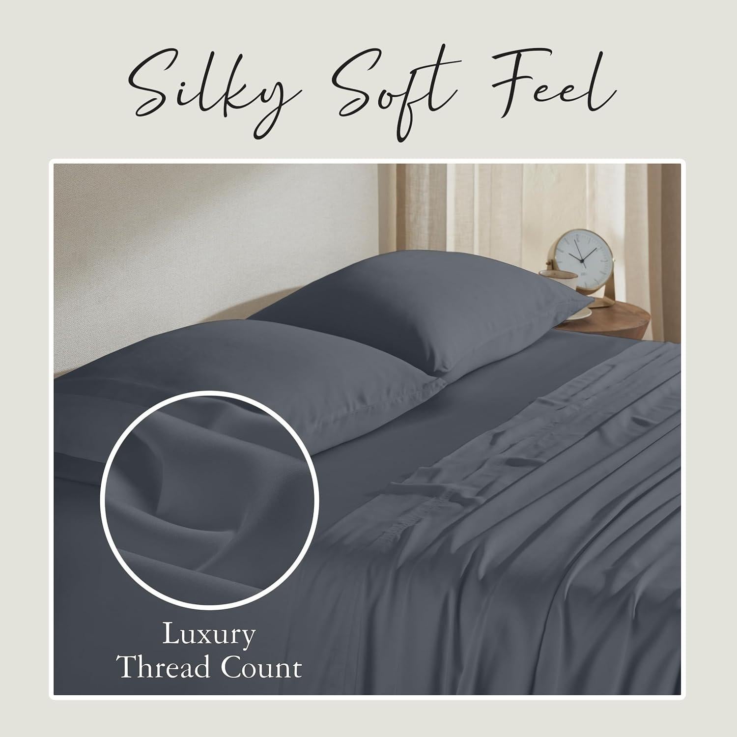 Juego de Sábanas de Viscosa de Bambú Karissa Mae Reina 300 Hilos