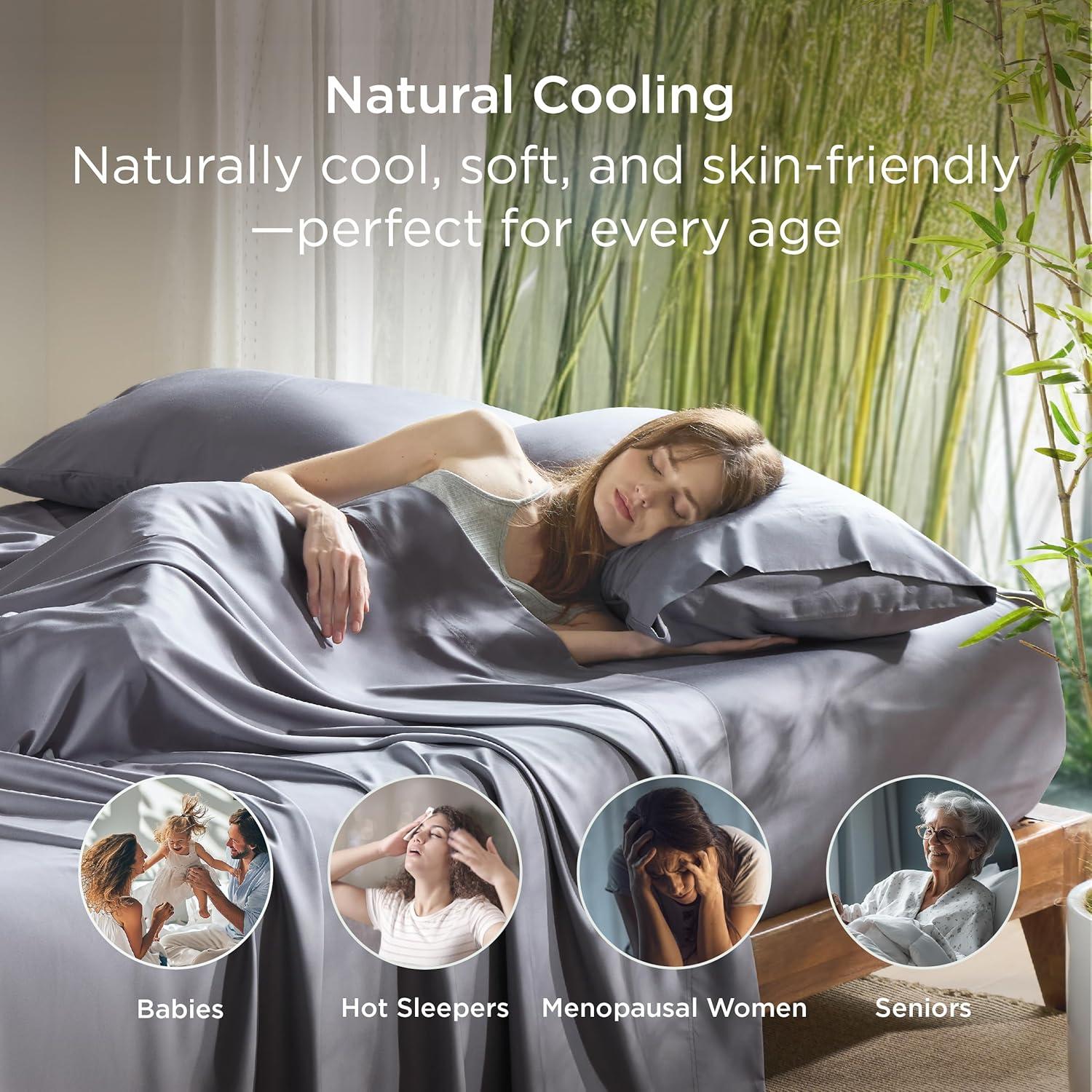 Juego de 2 Fundas de Almohada Refrigerantes Bedsure Queen Gris