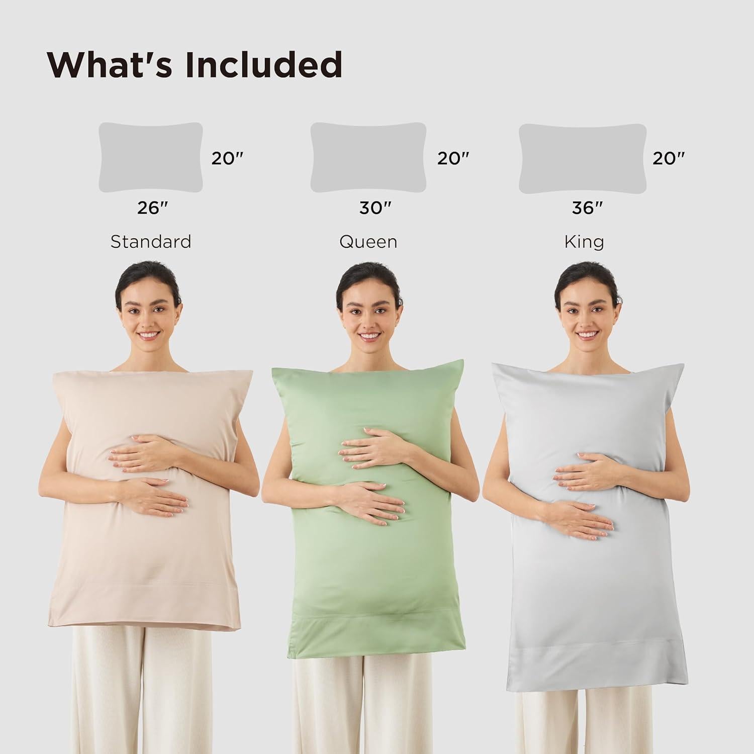 Juego de 2 Fundas de Almohada Refrigerantes Bedsure Queen Gris