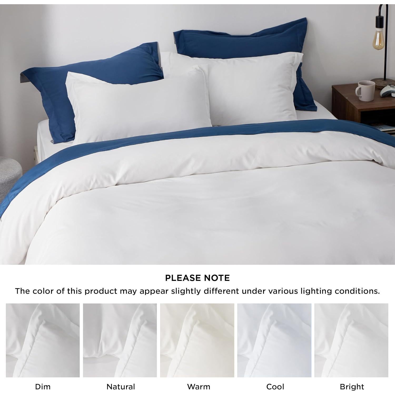 Funda de Edredón Queen Bedsure Blanca - Juego 3 Piezas Suave