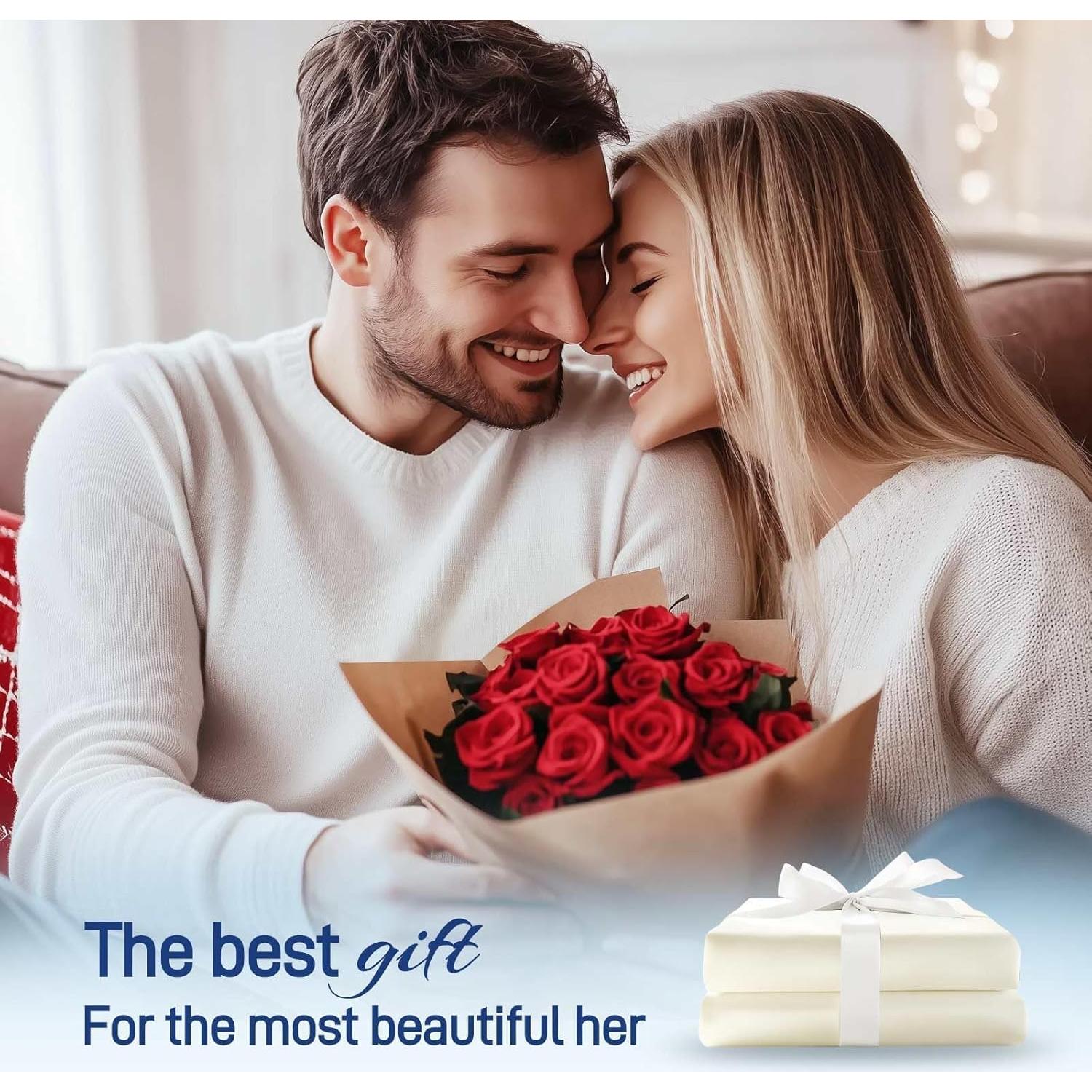 Juego de Sábanas Queen Sylvaris 4 Piezas Viscosa Bambú Blanco