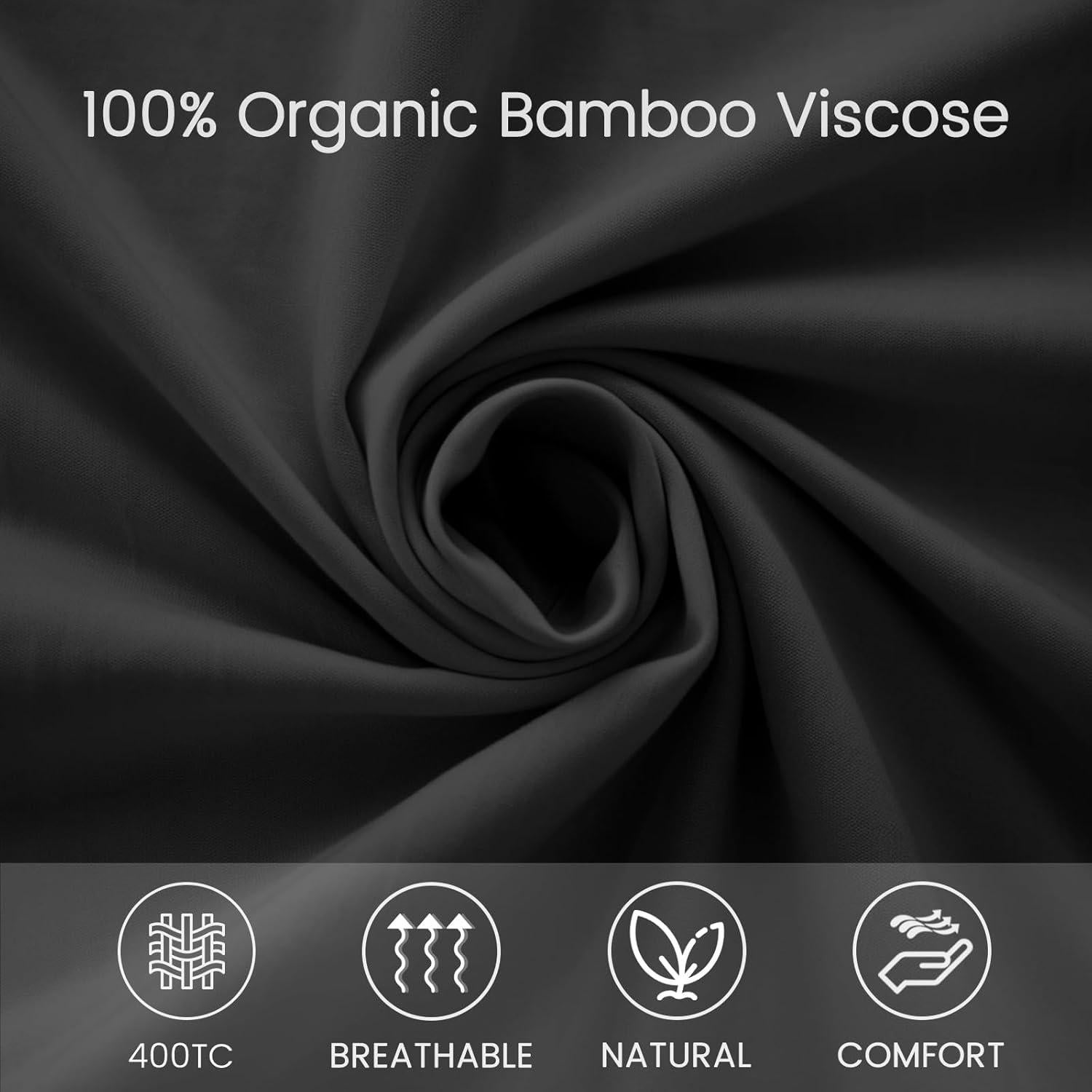 Sábanas de Viscosa de Bambú JSELF Queen 4 Piezas 400 Hilos