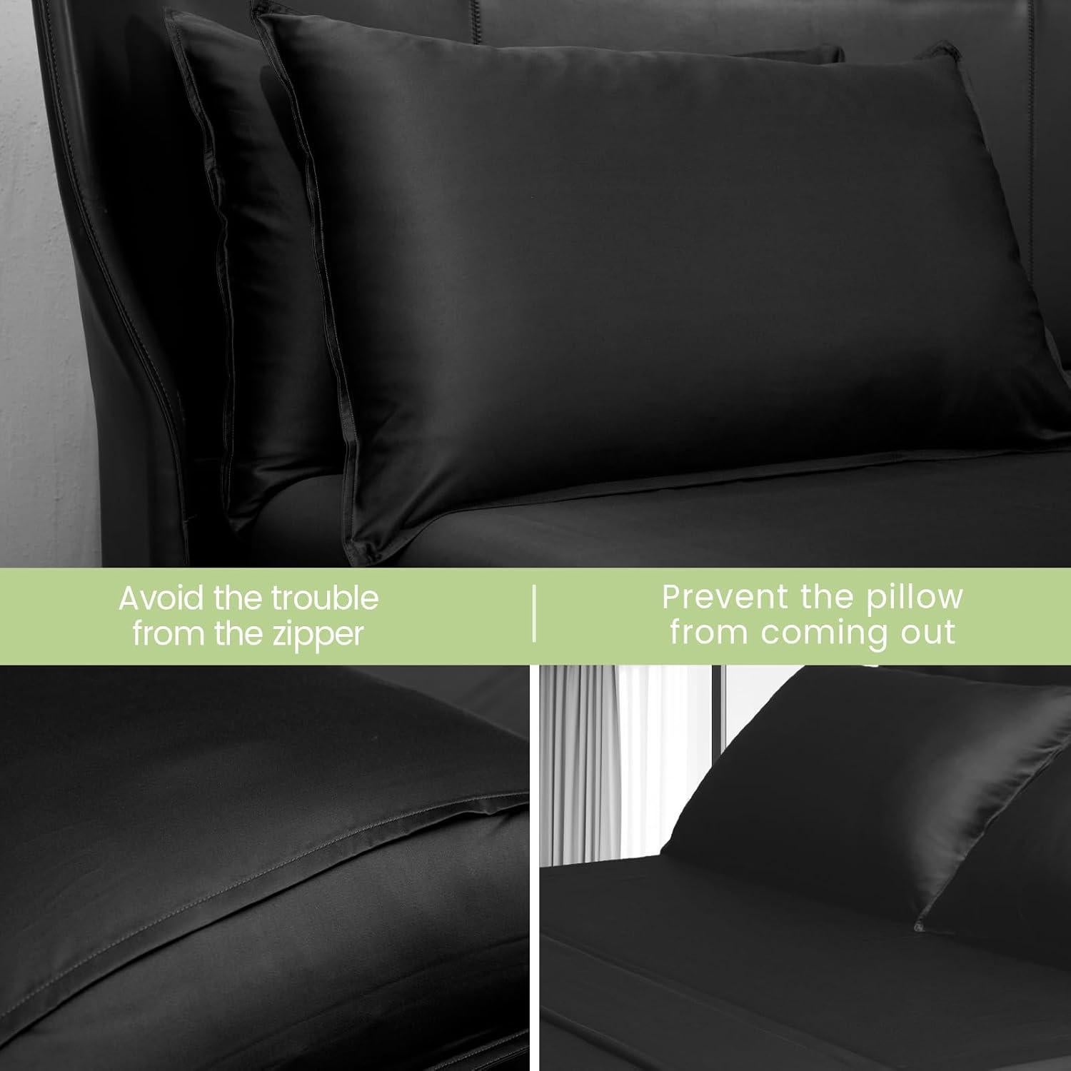 Sábanas de Viscosa de Bambú JSELF Queen 4 Piezas 400 Hilos