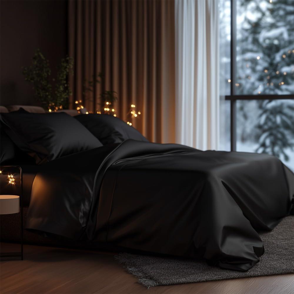 Sábanas de Viscosa de Bambú JSELF Queen 4 Piezas 400 Hilos