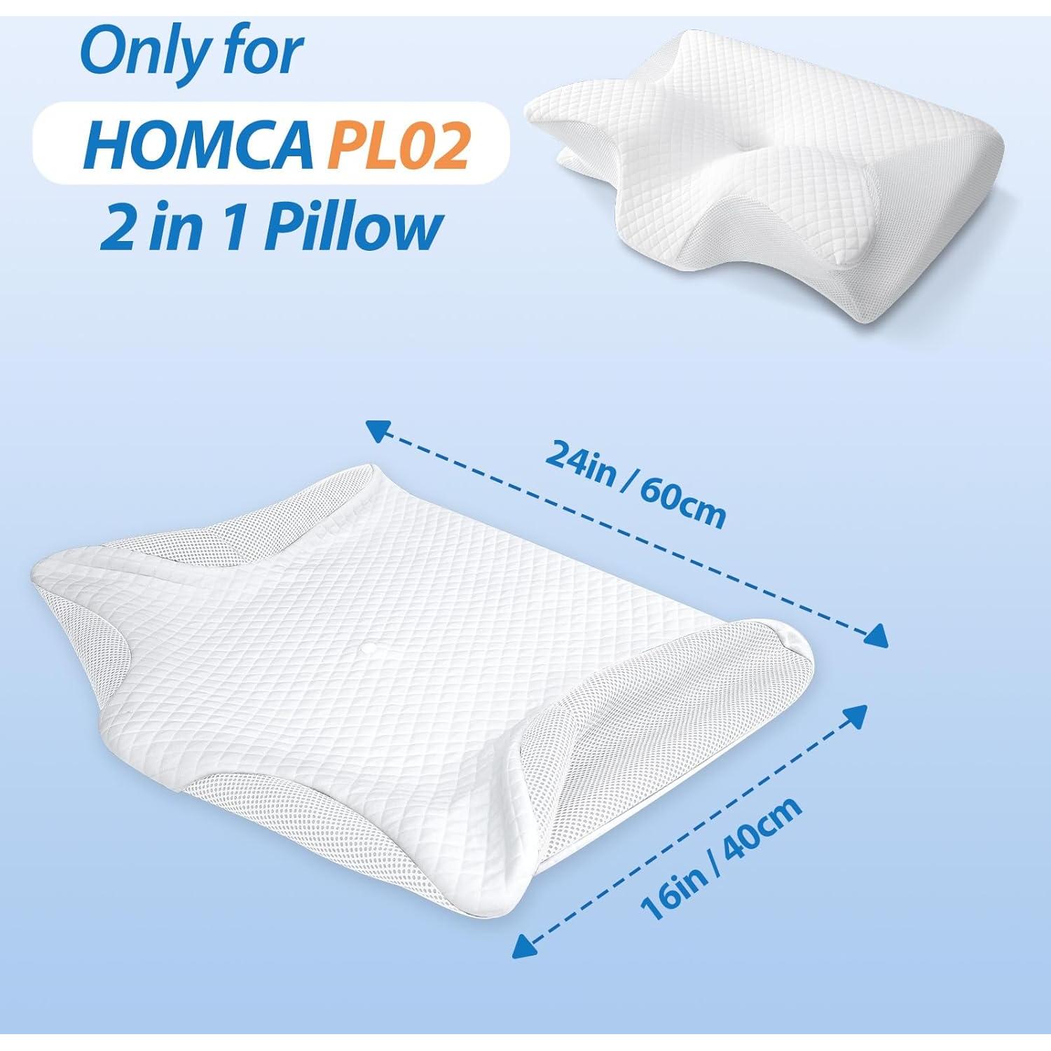 Funda de Almohada Cervical HOMCA - Espuma Viscoelástica Hipoalergénica