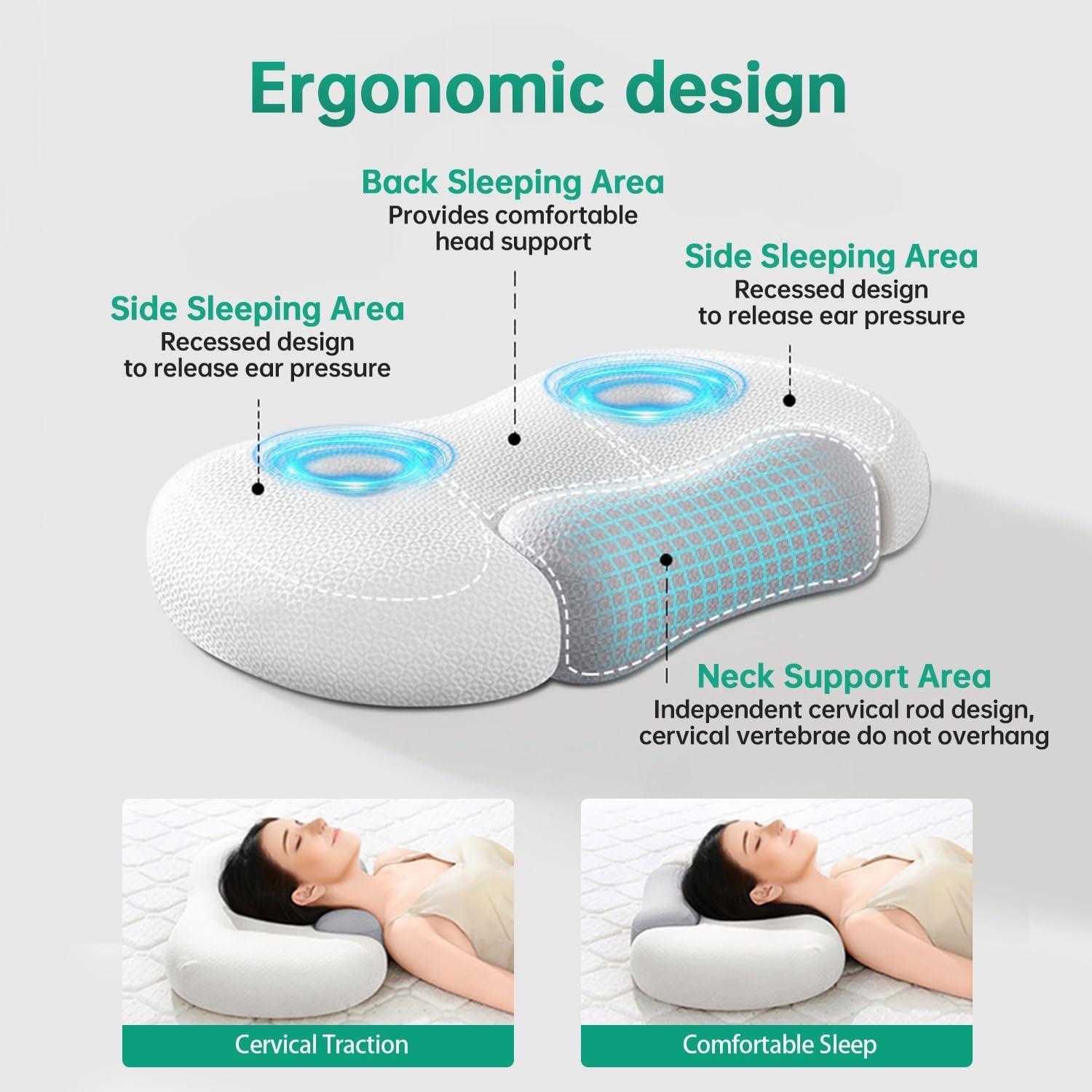 Almohada Ergonómica MOONYOOY m01 de Espuma con Memoria 59x36cm