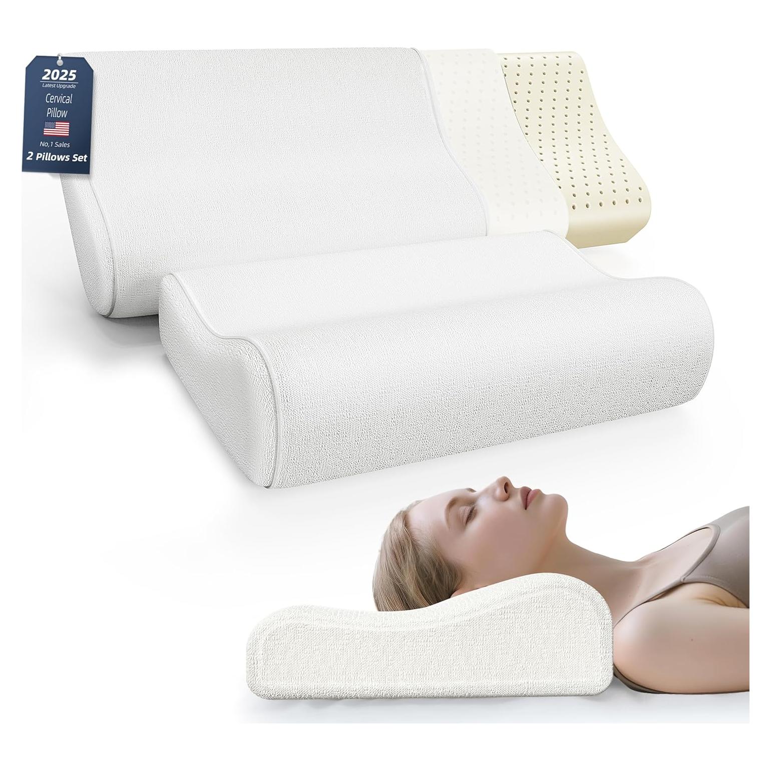 Almohada Cervical Kiseely Espuma Viscoelástica Juego de 2
