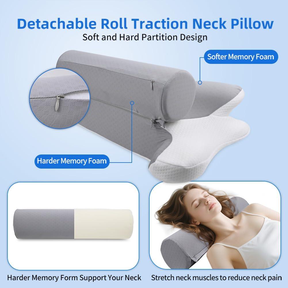 Almohada Cervical Ergonómica PARTNERJOY 2 en 1 Espuma Memoria
